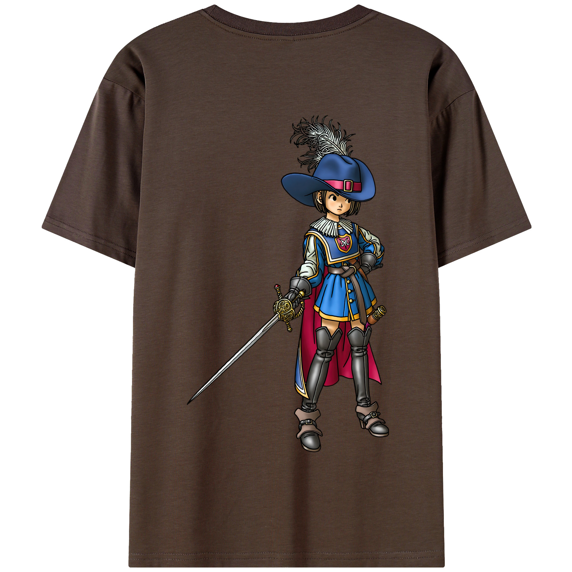 （画像用） ドラゴンクエスト Doragon Kuesuto Dragon Quest 綿100％半袖Tシャツ（背面プリント）
