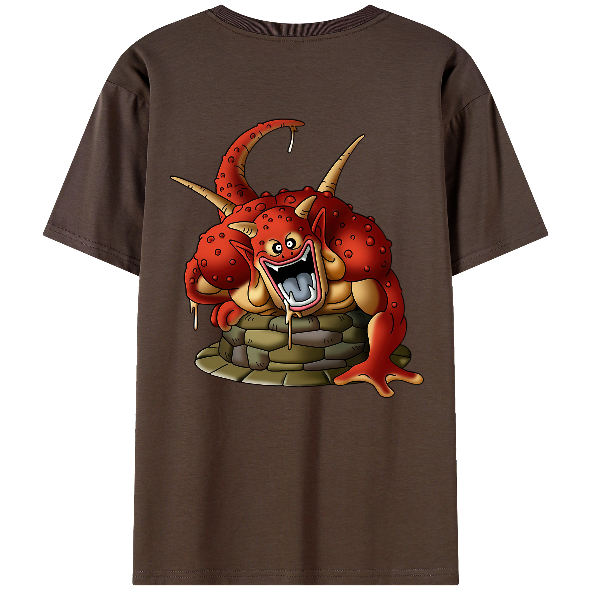 （画像用） ドラゴンクエスト Doragon Kuesuto Dragon Quest 綿100％半袖Tシャツ（背面プリント）
