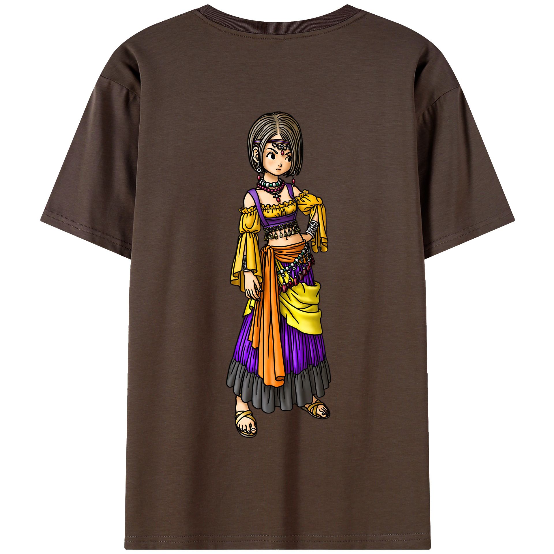 （画像用） ドラゴンクエスト Doragon Kuesuto Dragon Quest 綿100％半袖Tシャツ（背面プリント）