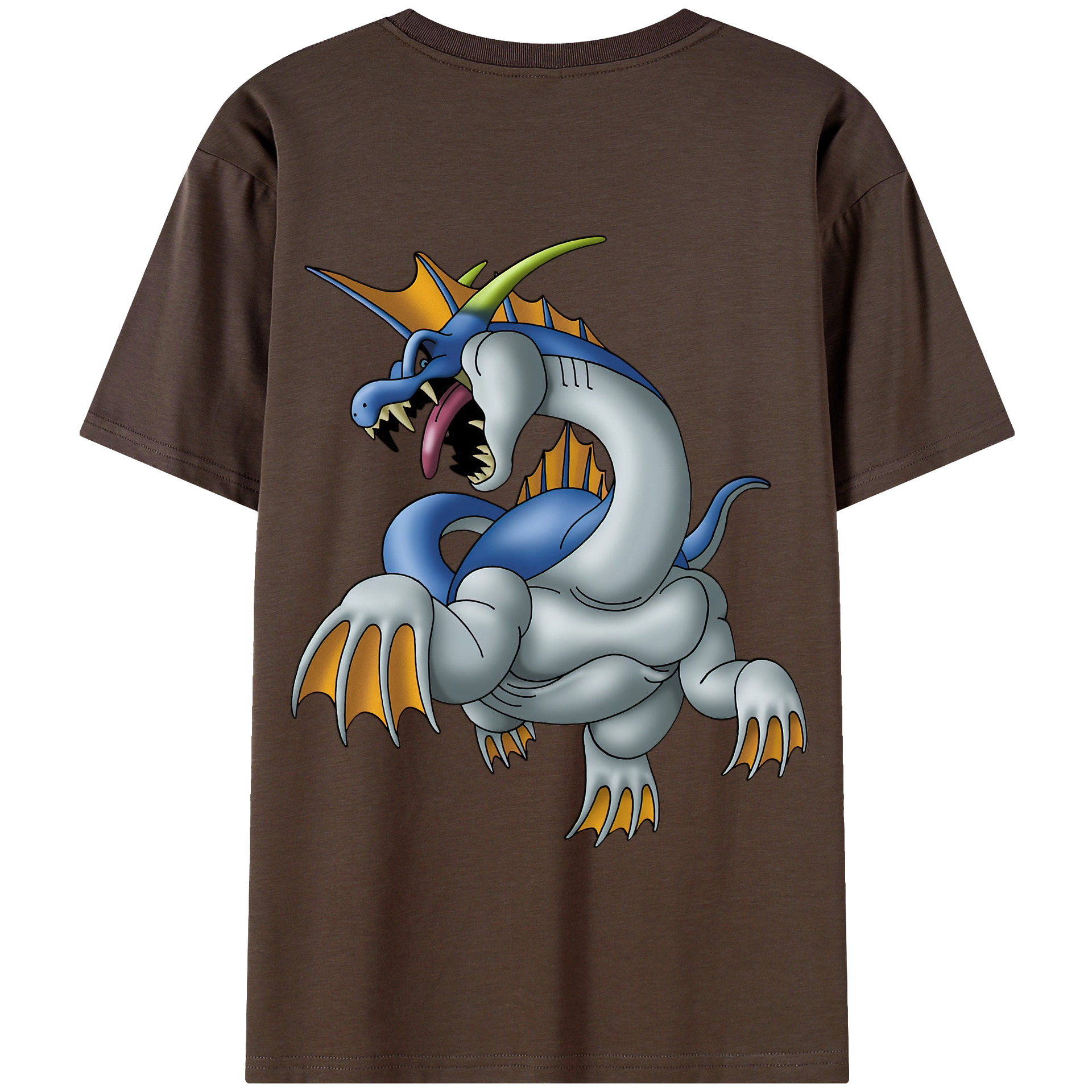 （画像用） ドラゴンクエスト Doragon Kuesuto Dragon Quest 綿100％半袖Tシャツ（背面プリント）