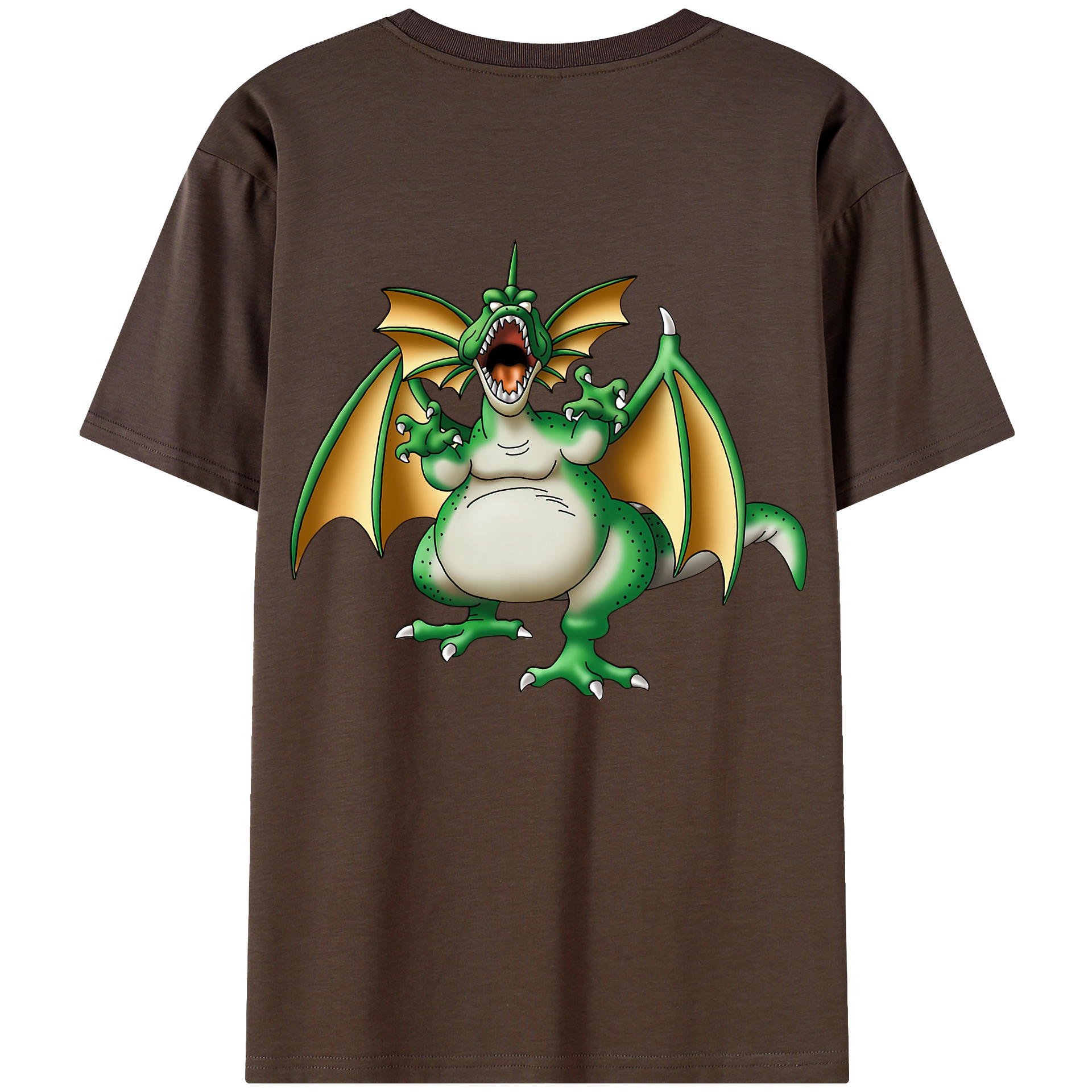 （画像用） ドラゴンクエスト Doragon Kuesuto Dragon Quest 綿100％半袖Tシャツ（背面プリント）