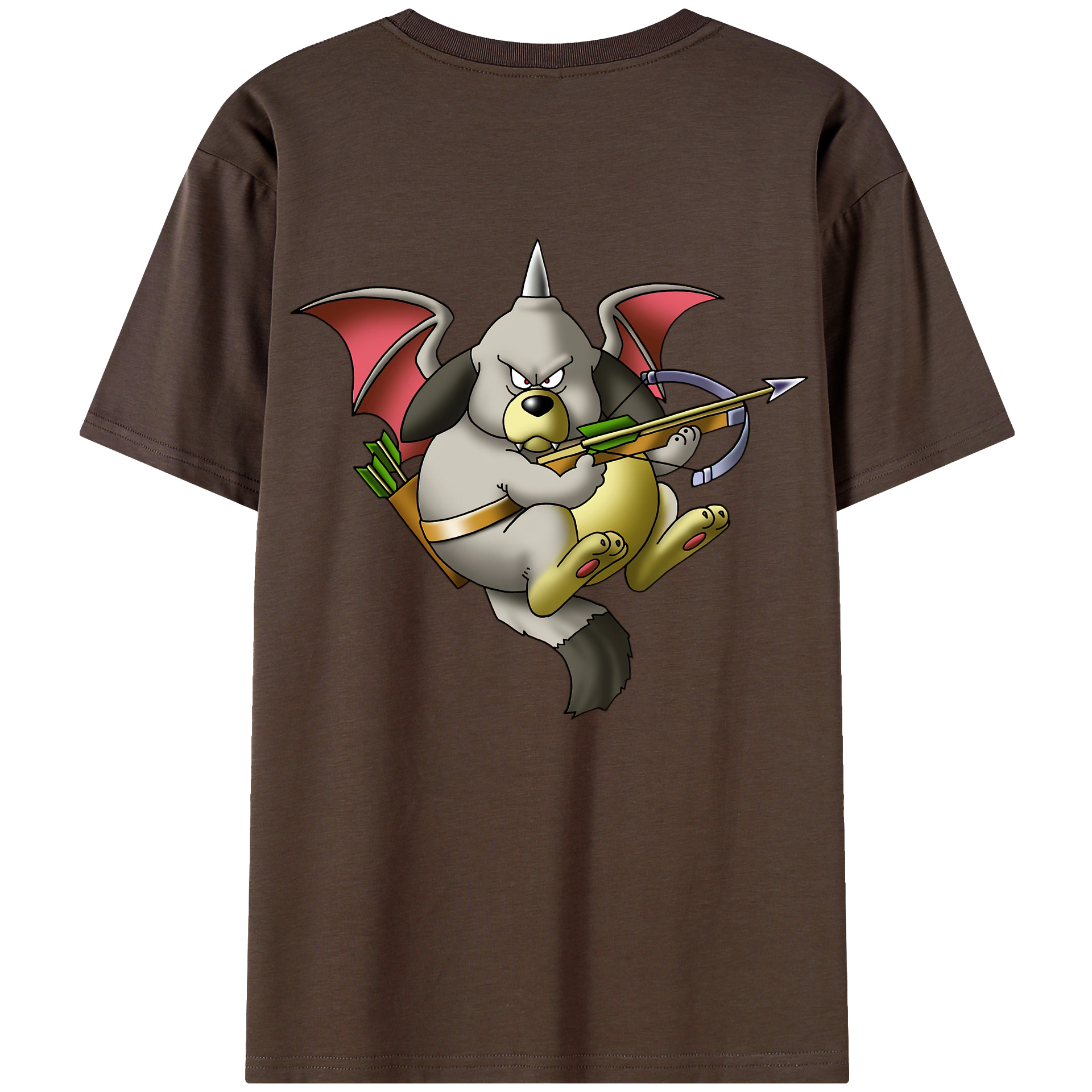 （画像用） ドラゴンクエスト Doragon Kuesuto Dragon Quest 綿100％半袖Tシャツ（背面プリント）
