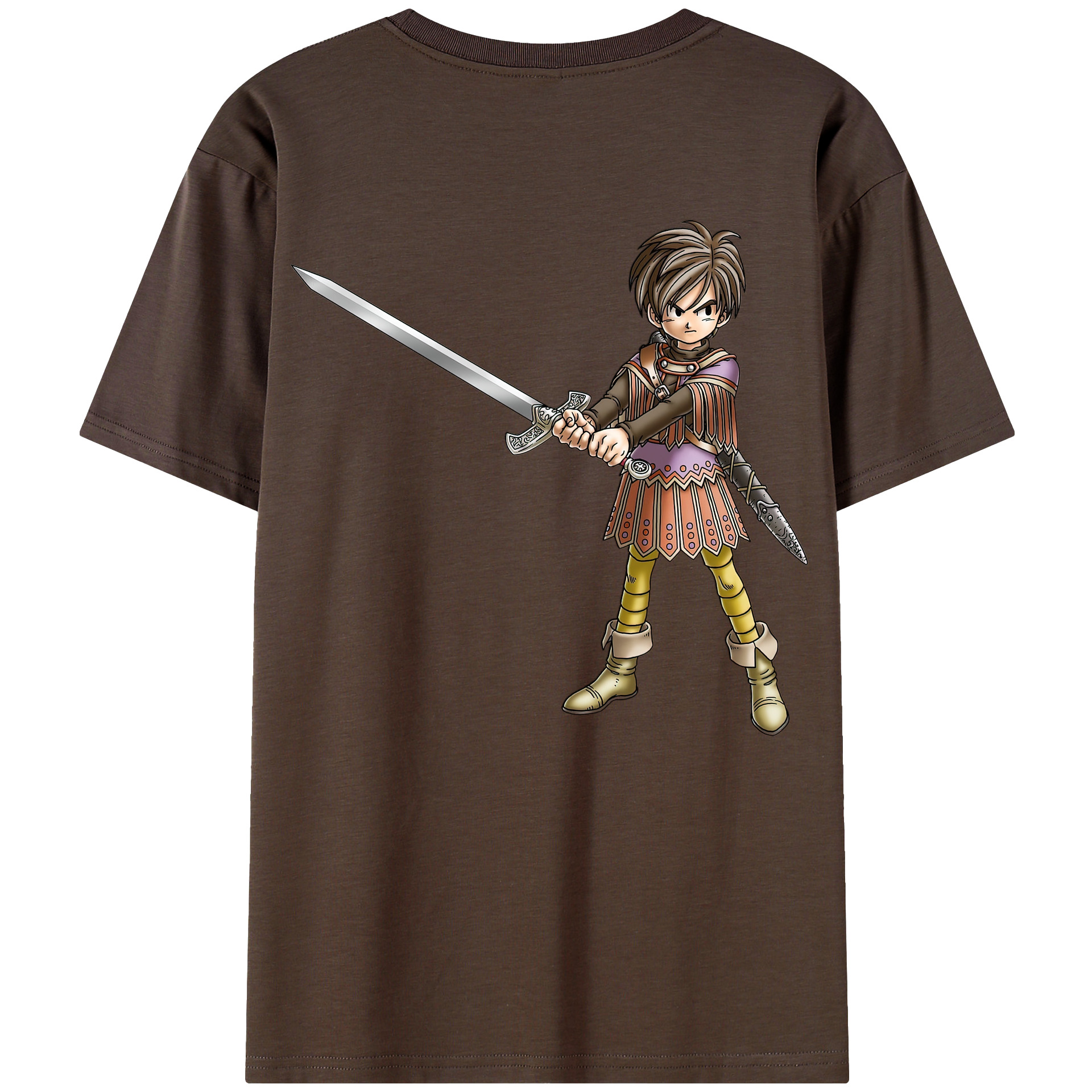（画像用） ドラゴンクエスト Doragon Kuesuto Dragon Quest 綿100％半袖Tシャツ（背面プリント）