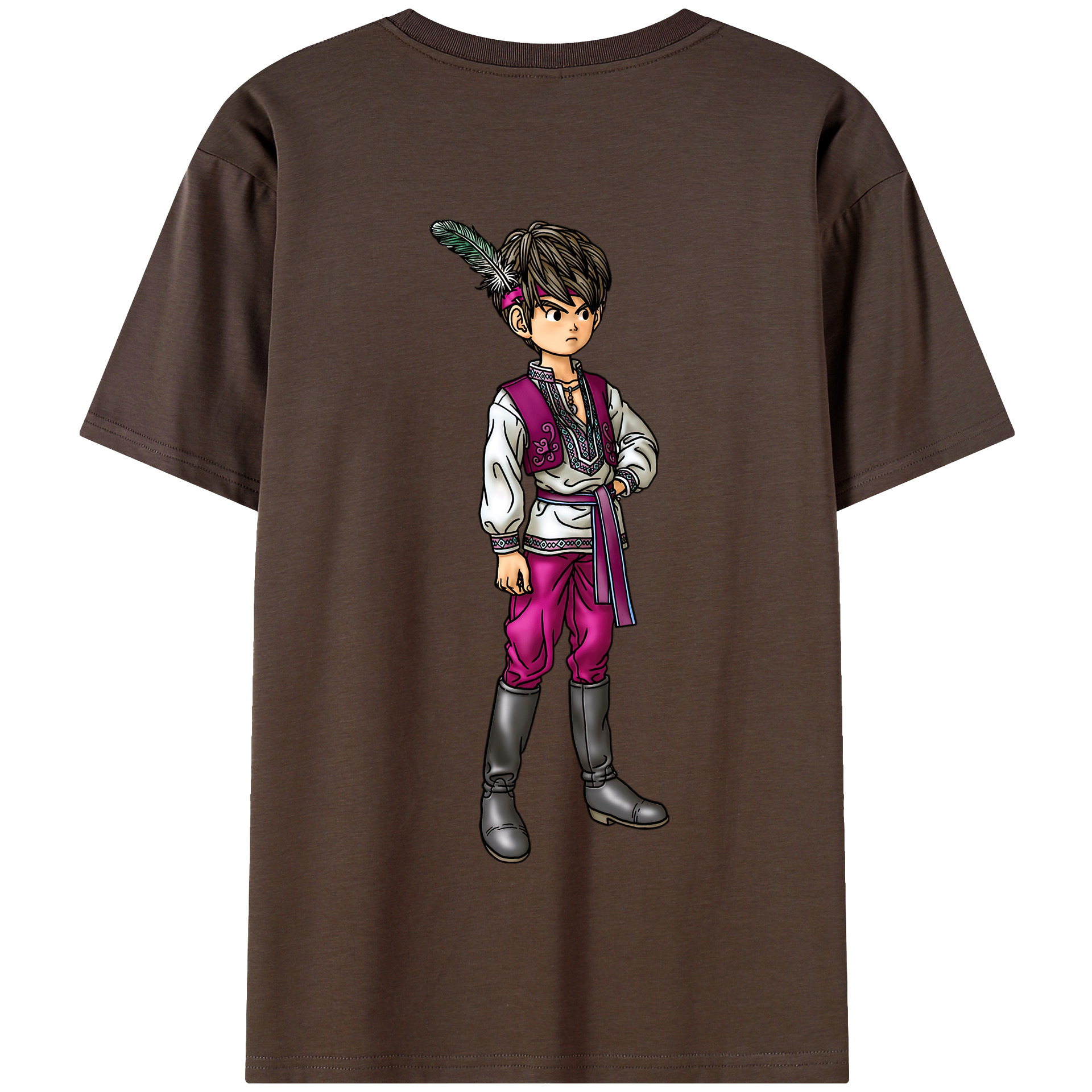 （画像用） ドラゴンクエスト Doragon Kuesuto Dragon Quest 綿100％半袖Tシャツ（背面プリント）
