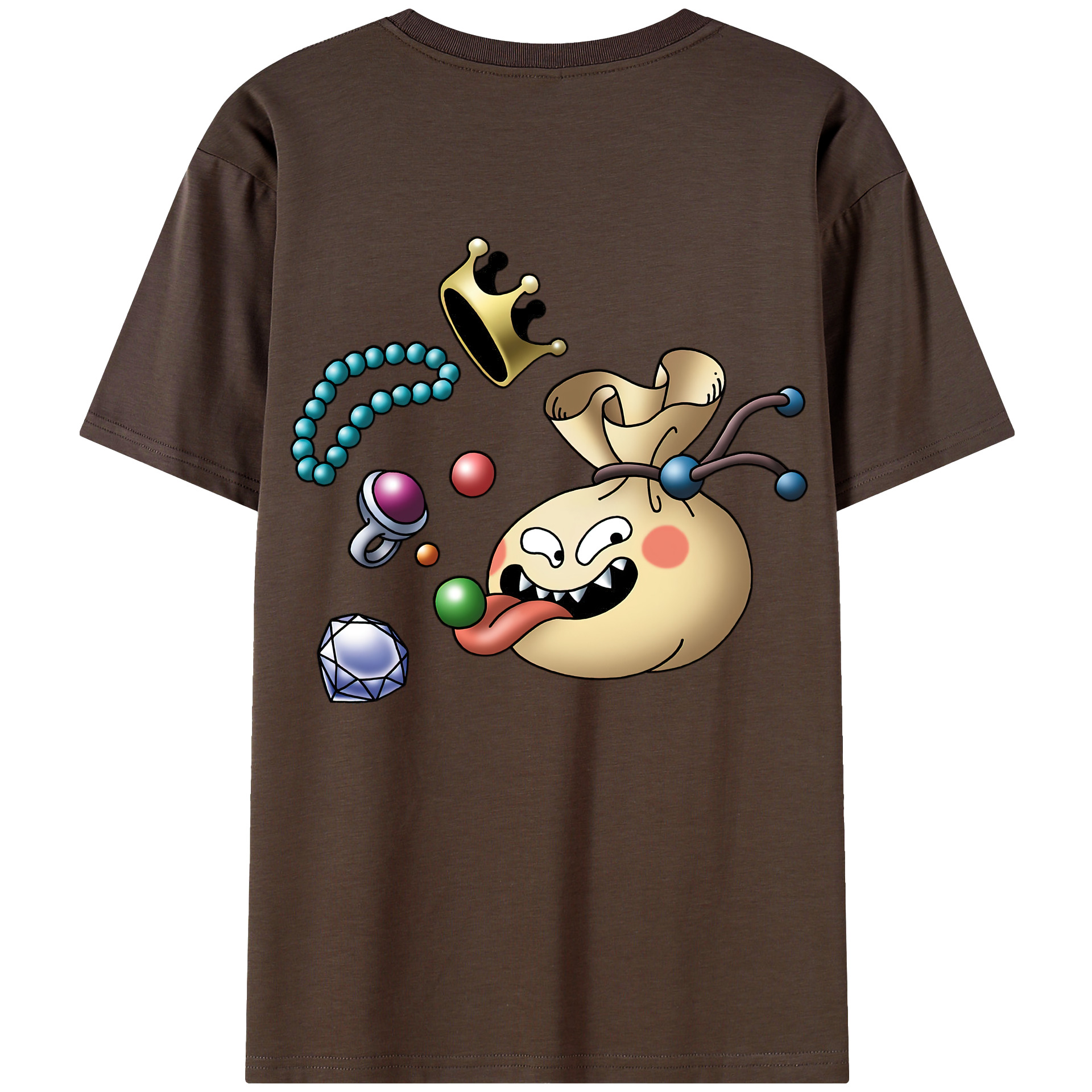 （画像用） ドラゴンクエスト Doragon Kuesuto Dragon Quest 綿100％半袖Tシャツ（背面プリント）