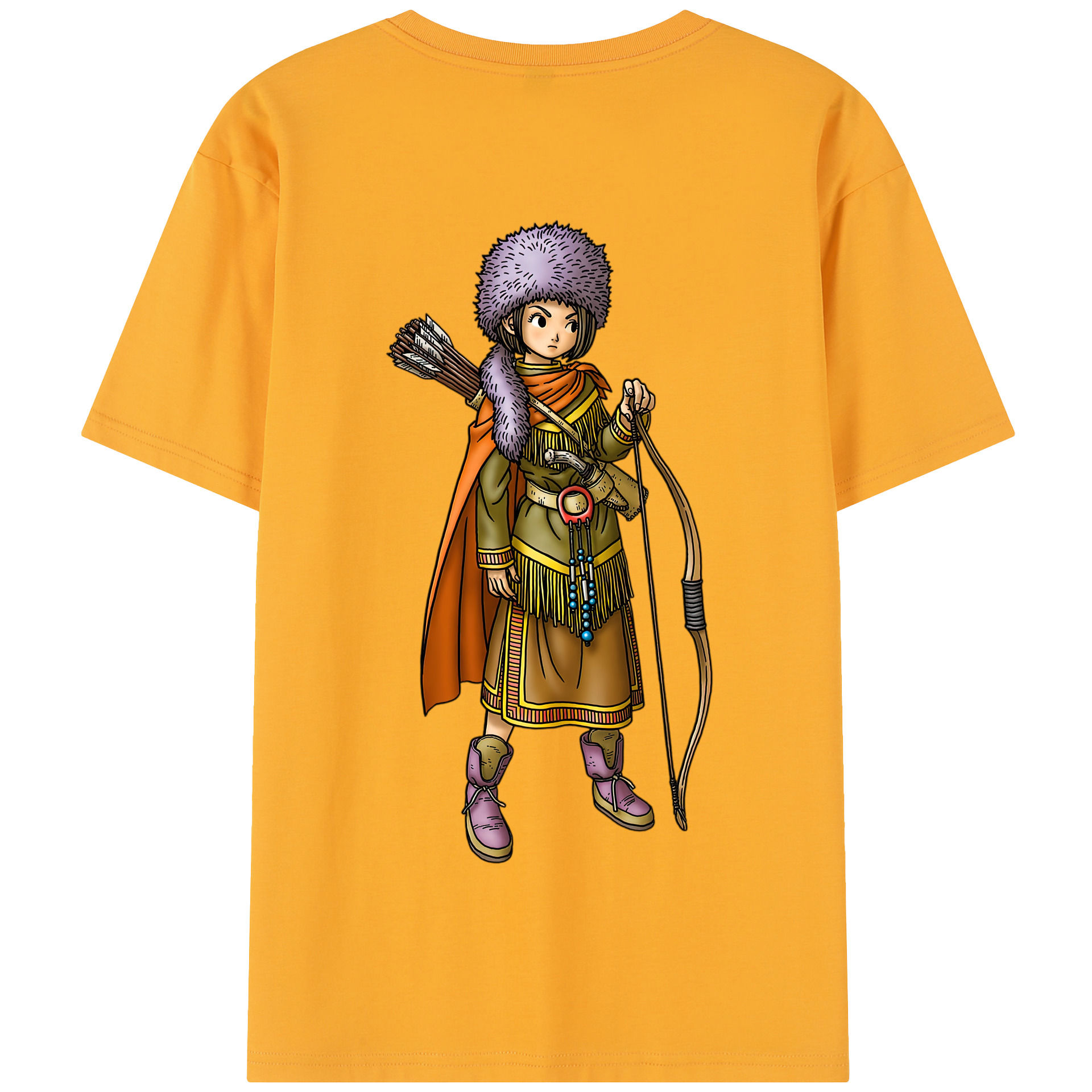 （画像用） ドラゴンクエスト Doragon Kuesuto Dragon Quest 綿100％半袖Tシャツ（背面プリント）