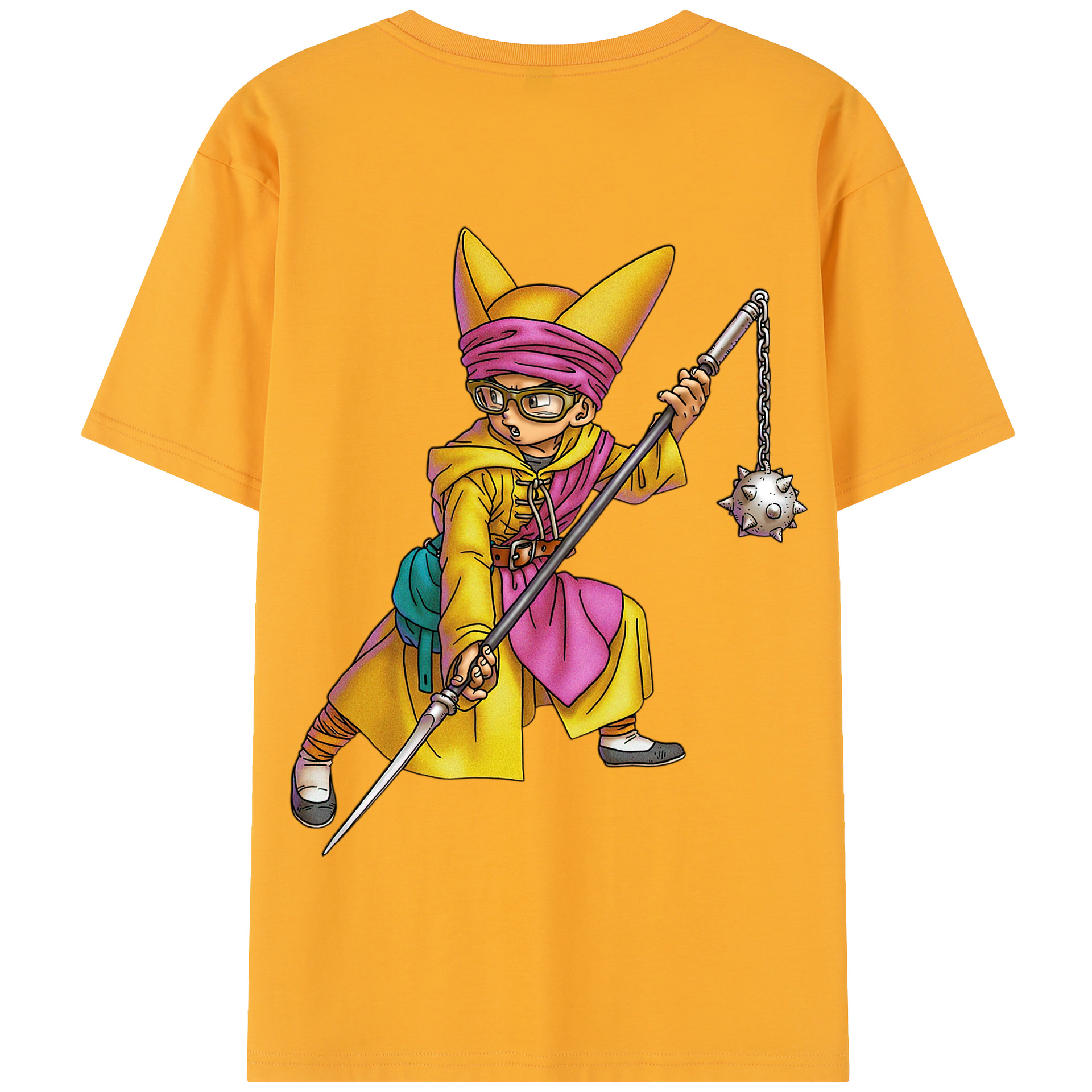 （画像用） ドラゴンクエスト Doragon Kuesuto Dragon Quest 綿100％半袖Tシャツ（背面プリント）