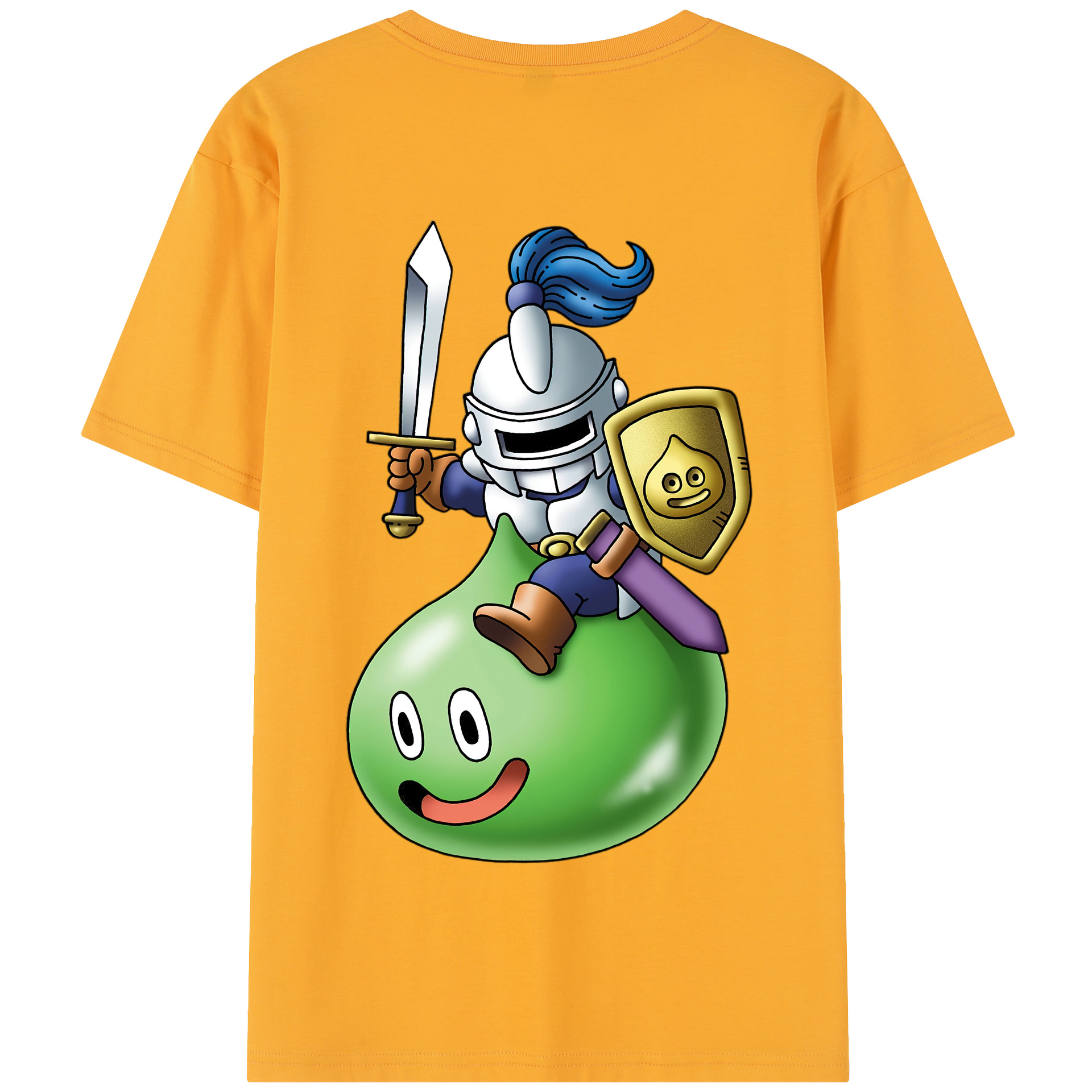 （画像用） ドラゴンクエスト Doragon Kuesuto Dragon Quest 綿100％半袖Tシャツ（背面プリント）