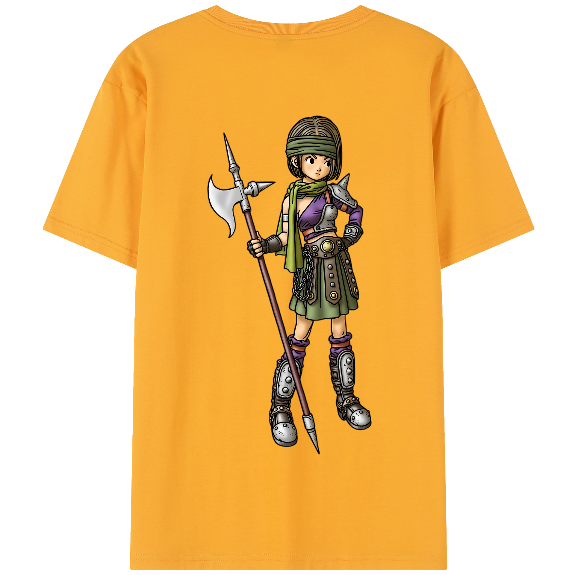 （画像用） ドラゴンクエスト Doragon Kuesuto Dragon Quest 綿100％半袖Tシャツ（背面プリント）