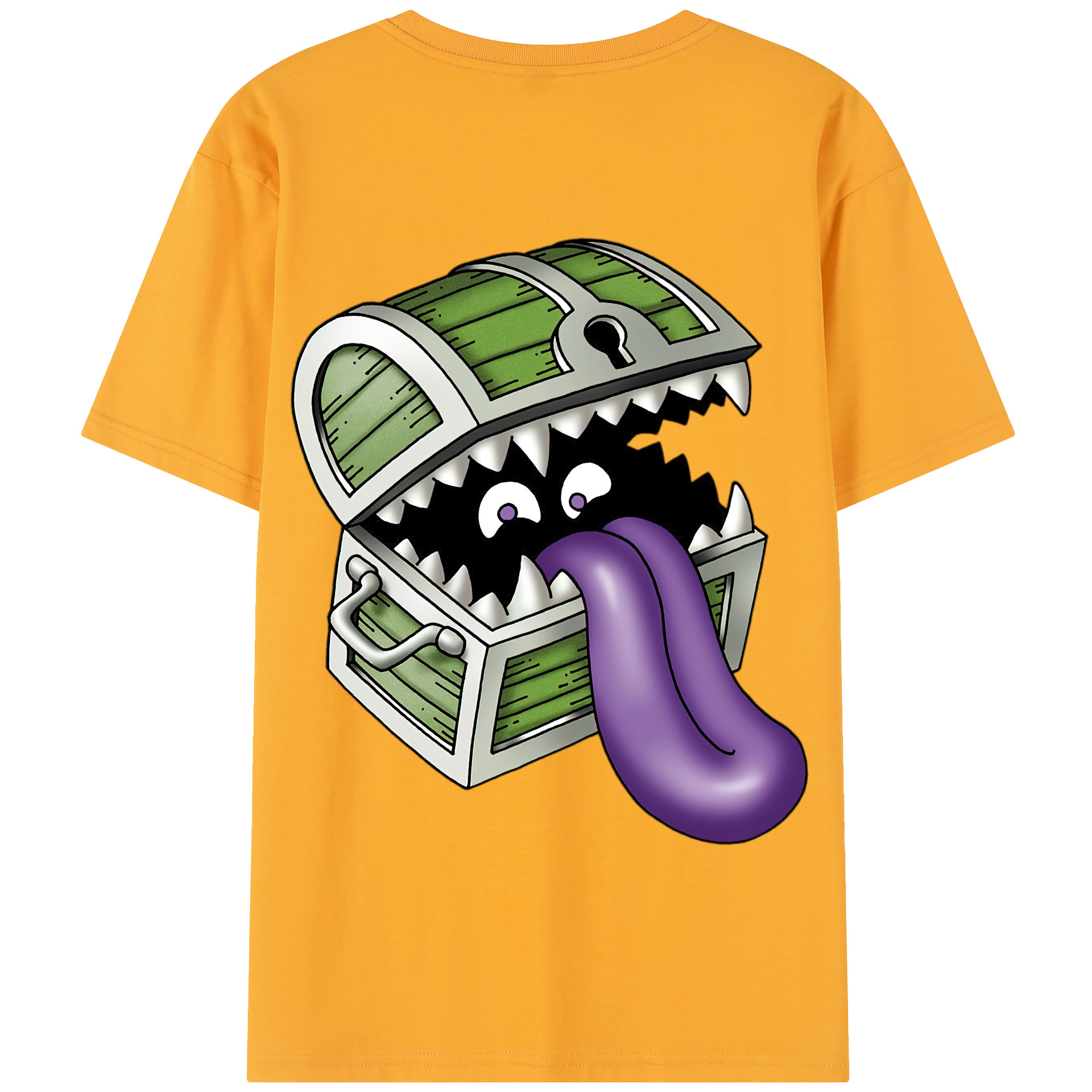 （画像用） ドラゴンクエスト Doragon Kuesuto Dragon Quest 綿100％半袖Tシャツ（背面プリント）