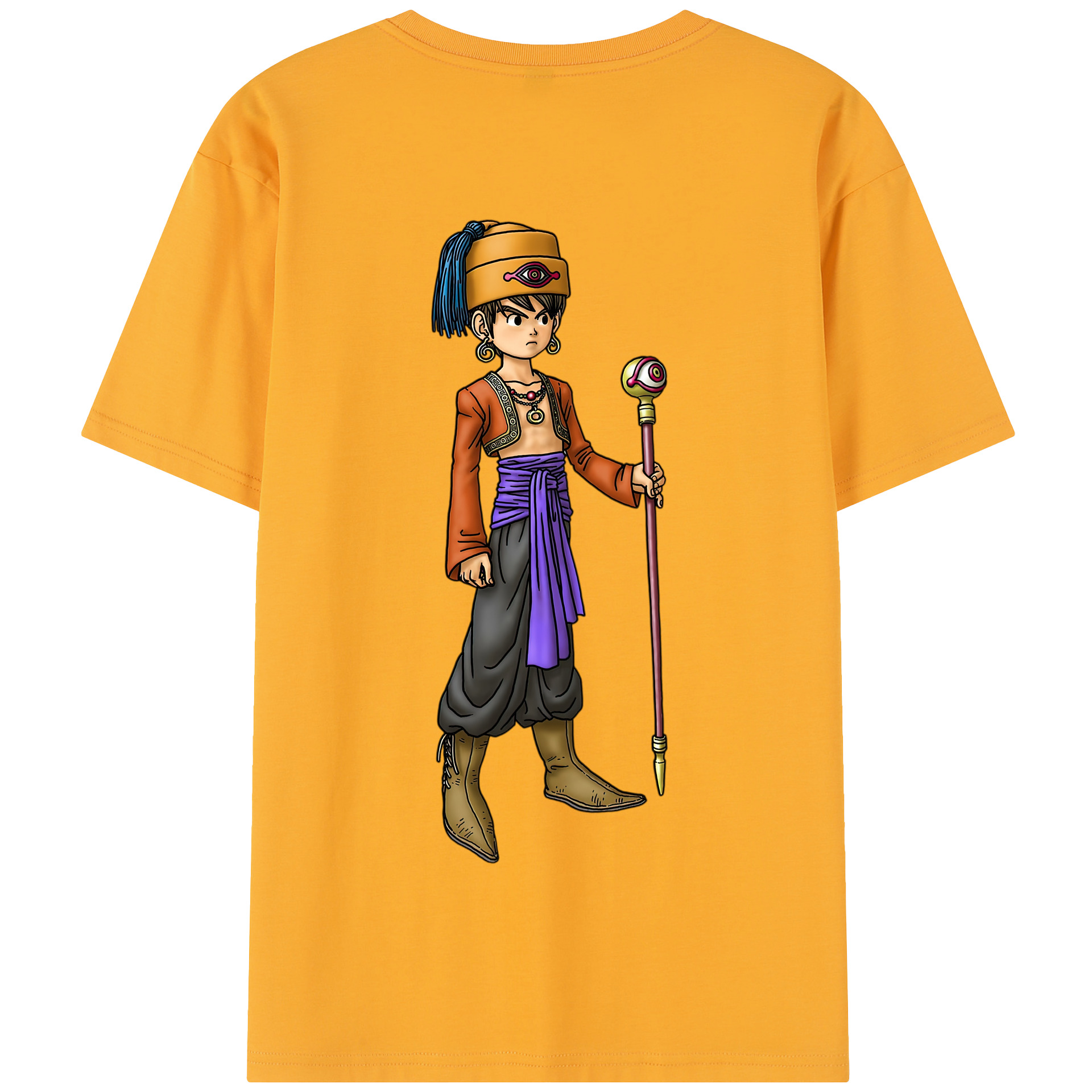 （画像用） ドラゴンクエスト Doragon Kuesuto Dragon Quest 綿100％半袖Tシャツ（背面プリント）
