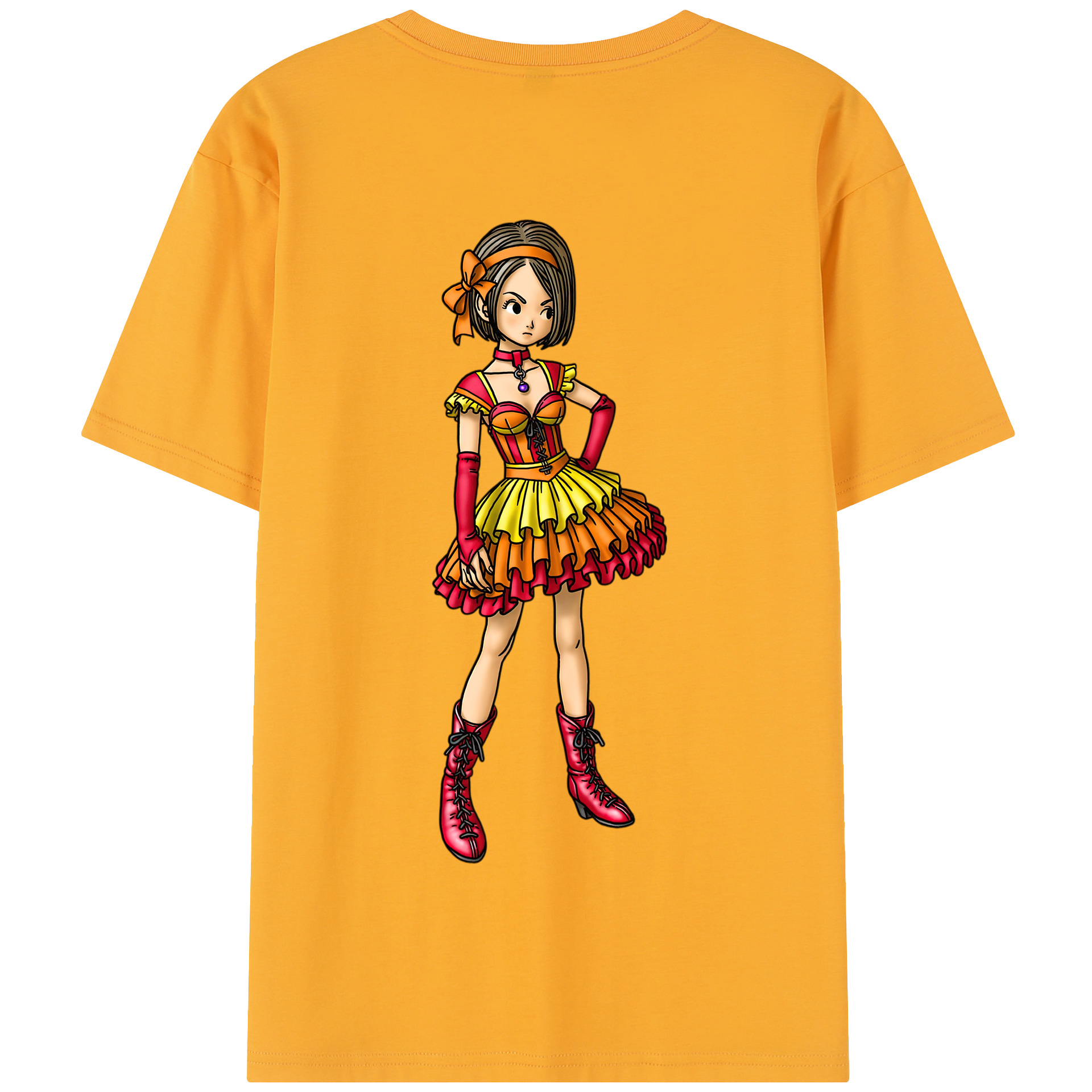 （画像用） ドラゴンクエスト Doragon Kuesuto Dragon Quest 綿100％半袖Tシャツ（背面プリント）