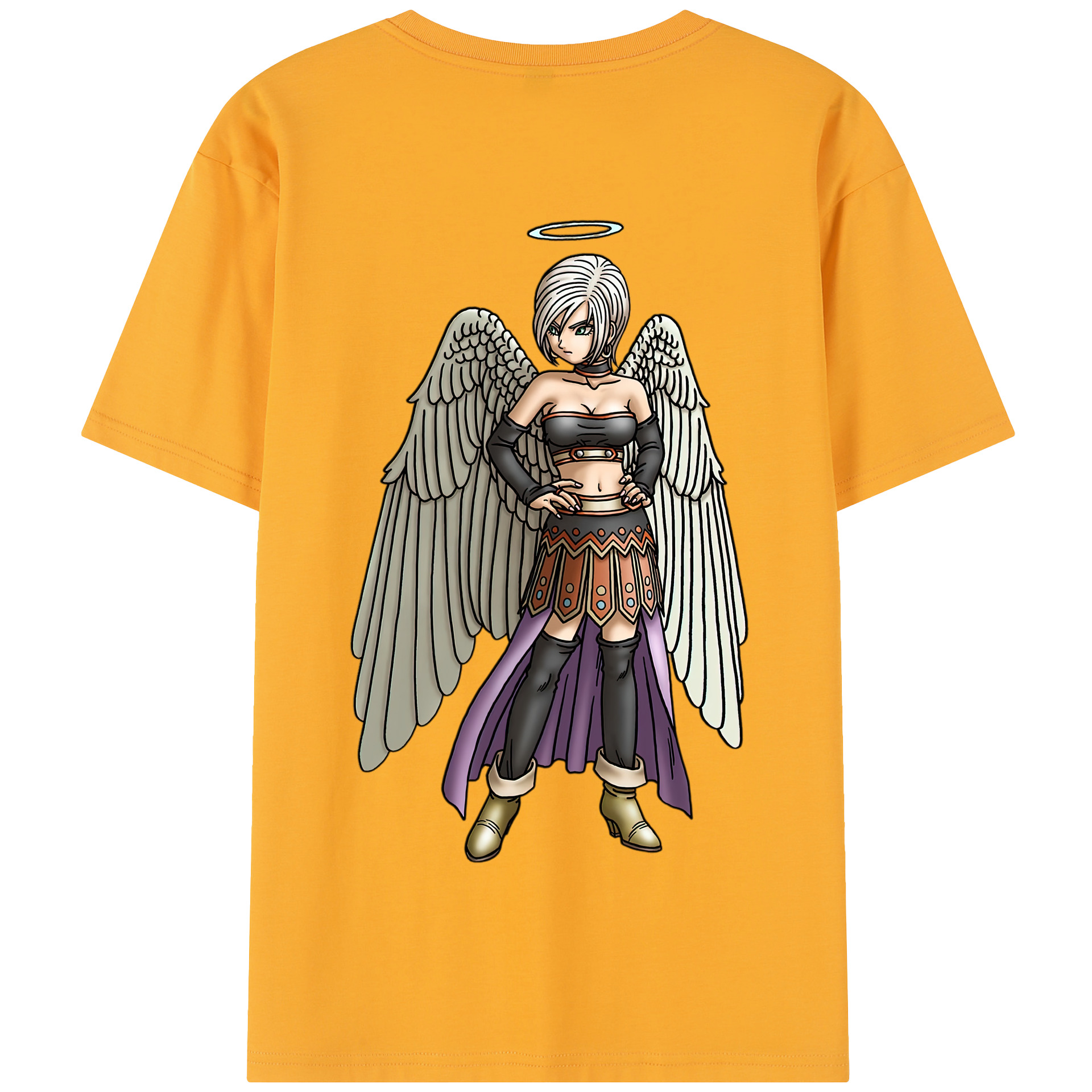 （画像用） ドラゴンクエスト Doragon Kuesuto Dragon Quest 綿100％半袖Tシャツ（背面プリント）