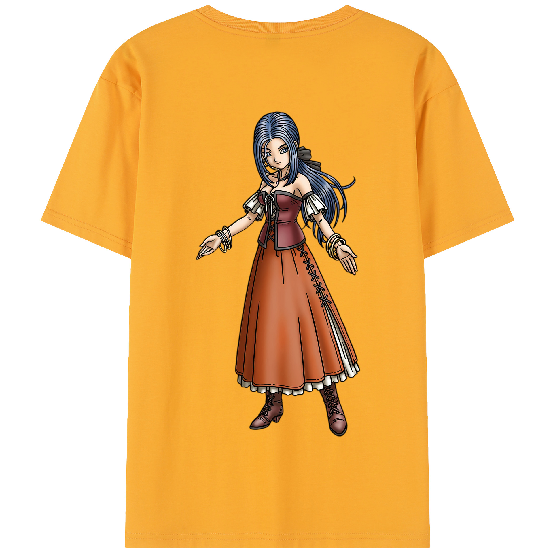 （画像用） ドラゴンクエスト Doragon Kuesuto Dragon Quest 綿100％半袖Tシャツ（背面プリント）