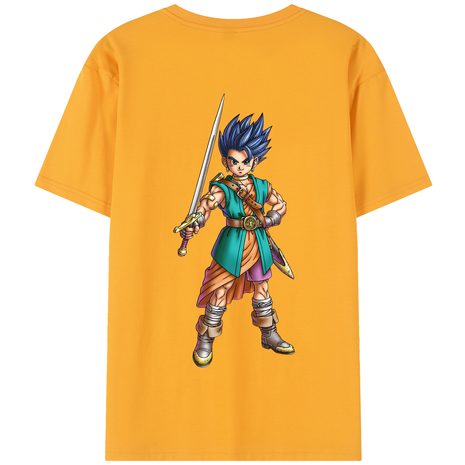 （画像用） ドラゴンクエスト Doragon Kuesuto Dragon Quest 綿100％半袖Tシャツ（背面プリント）