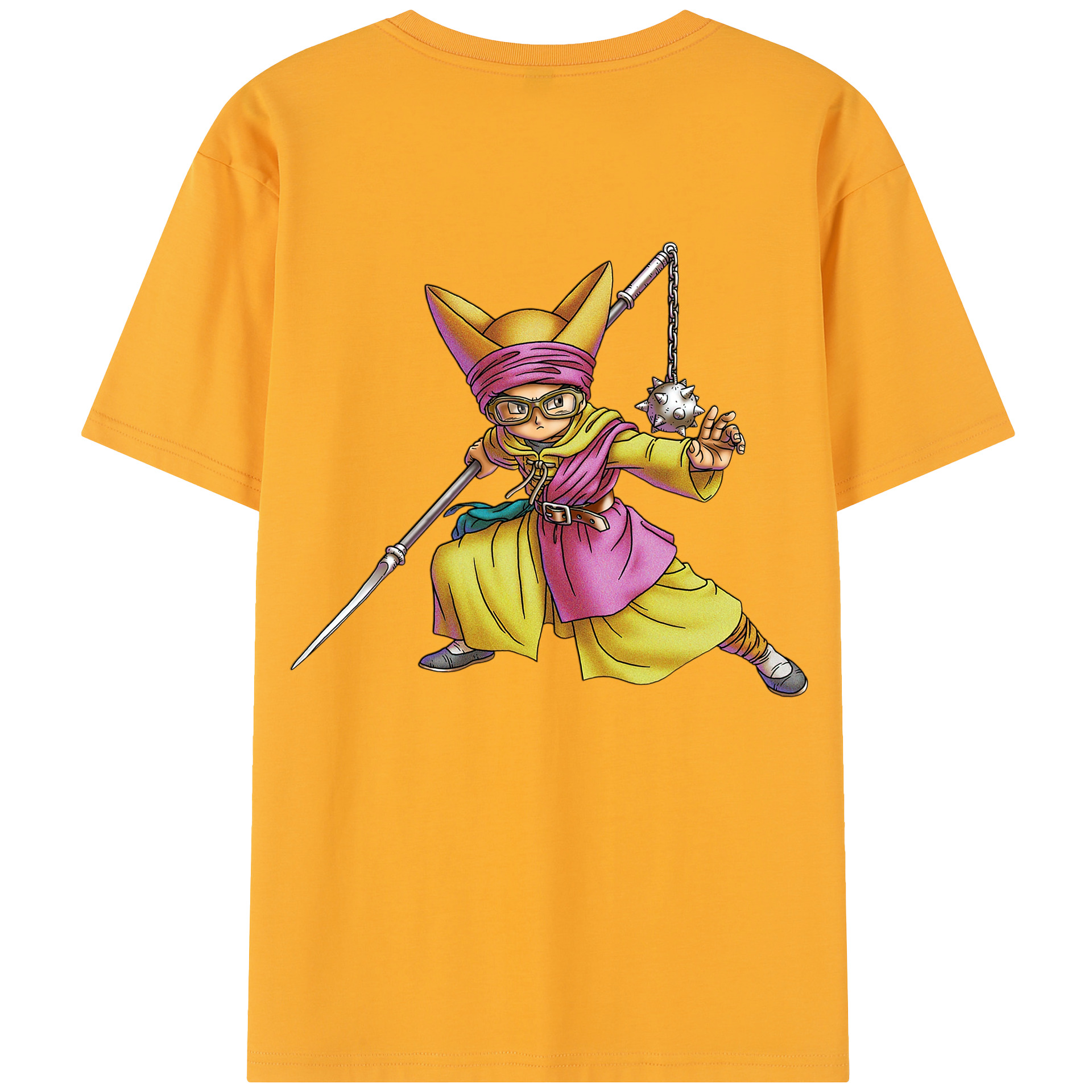 （画像用） ドラゴンクエスト Doragon Kuesuto Dragon Quest 綿100％半袖Tシャツ（背面プリント）