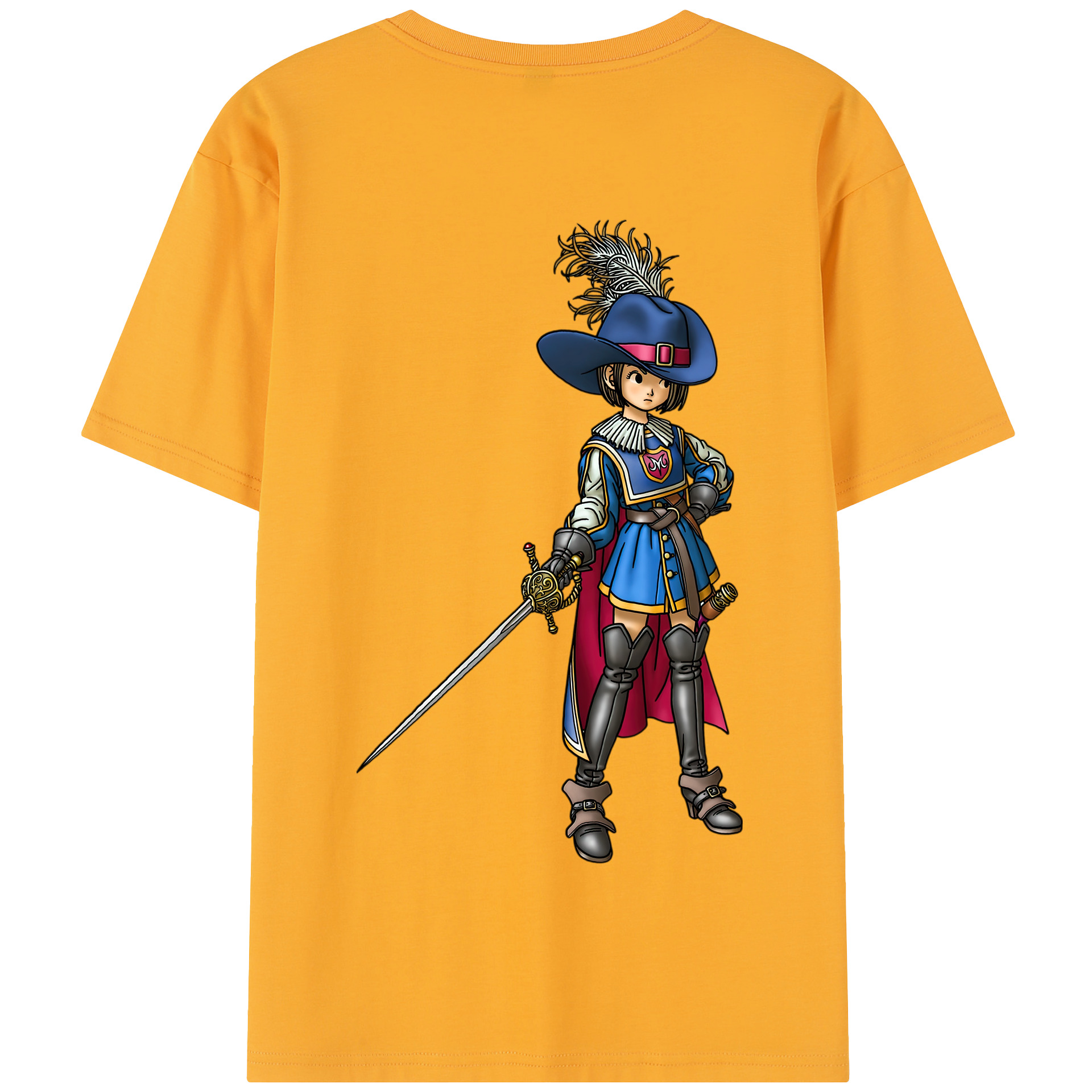 （画像用） ドラゴンクエスト Doragon Kuesuto Dragon Quest 綿100％半袖Tシャツ（背面プリント）