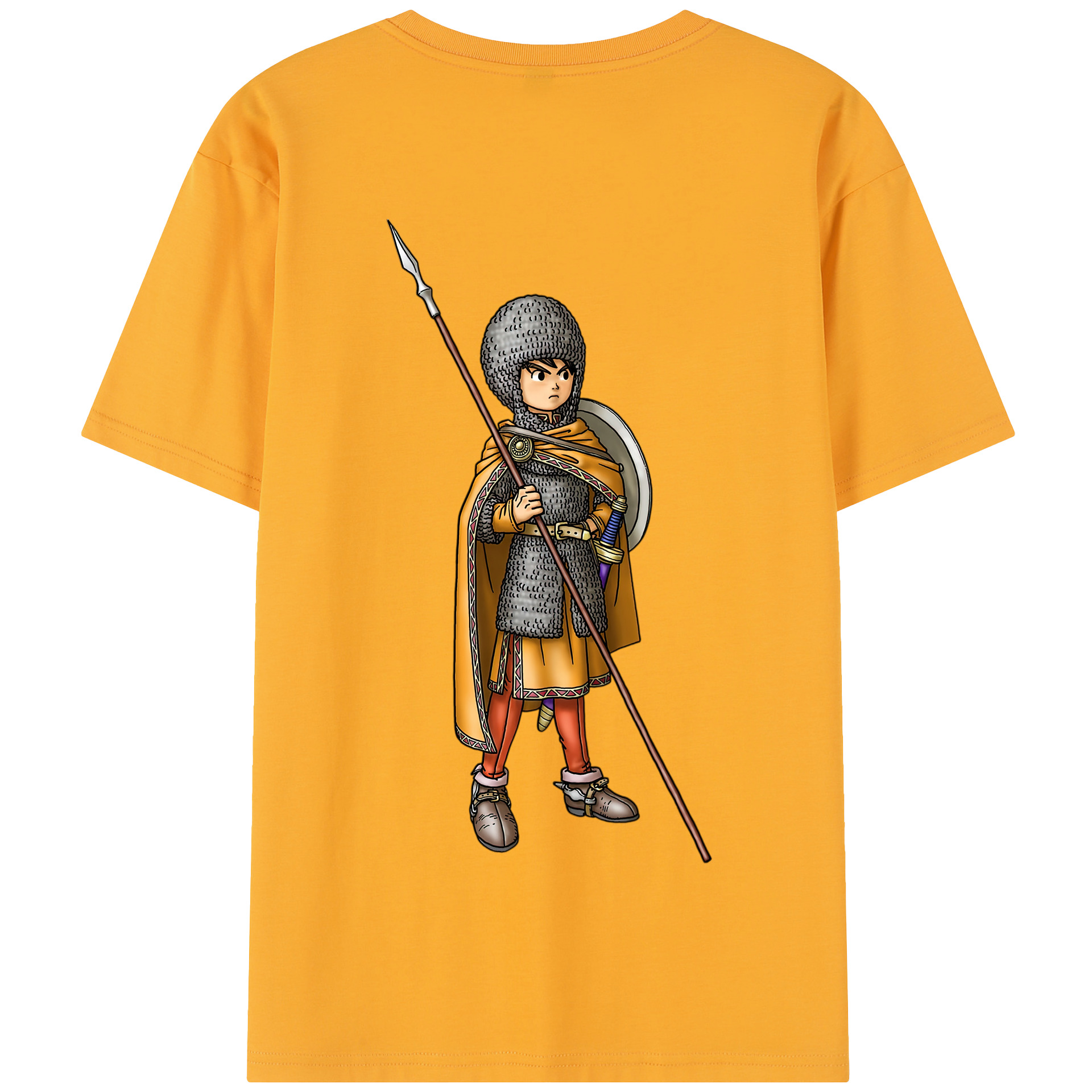 （画像用） ドラゴンクエスト Doragon Kuesuto Dragon Quest 綿100％半袖Tシャツ（背面プリント）