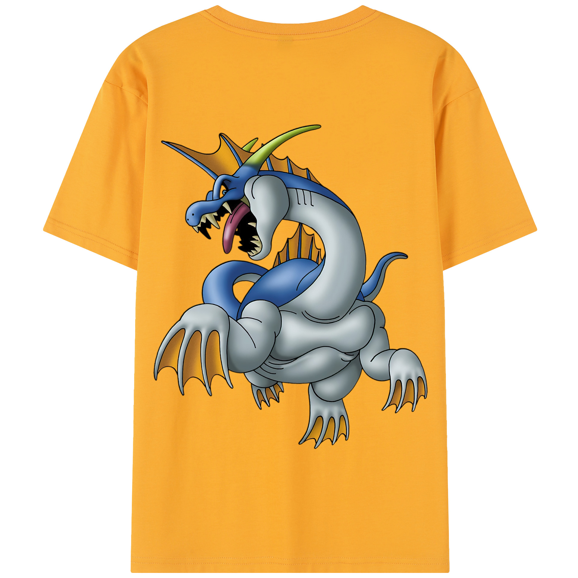 （画像用） ドラゴンクエスト Doragon Kuesuto Dragon Quest 綿100％半袖Tシャツ（背面プリント）