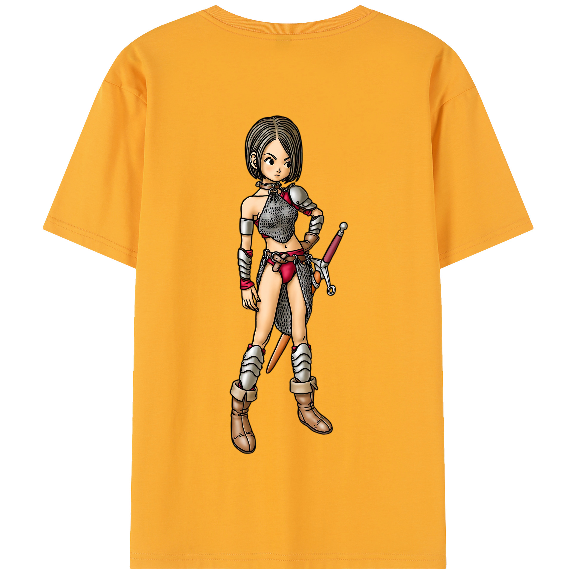 （画像用） ドラゴンクエスト Doragon Kuesuto Dragon Quest 綿100％半袖Tシャツ（背面プリント）