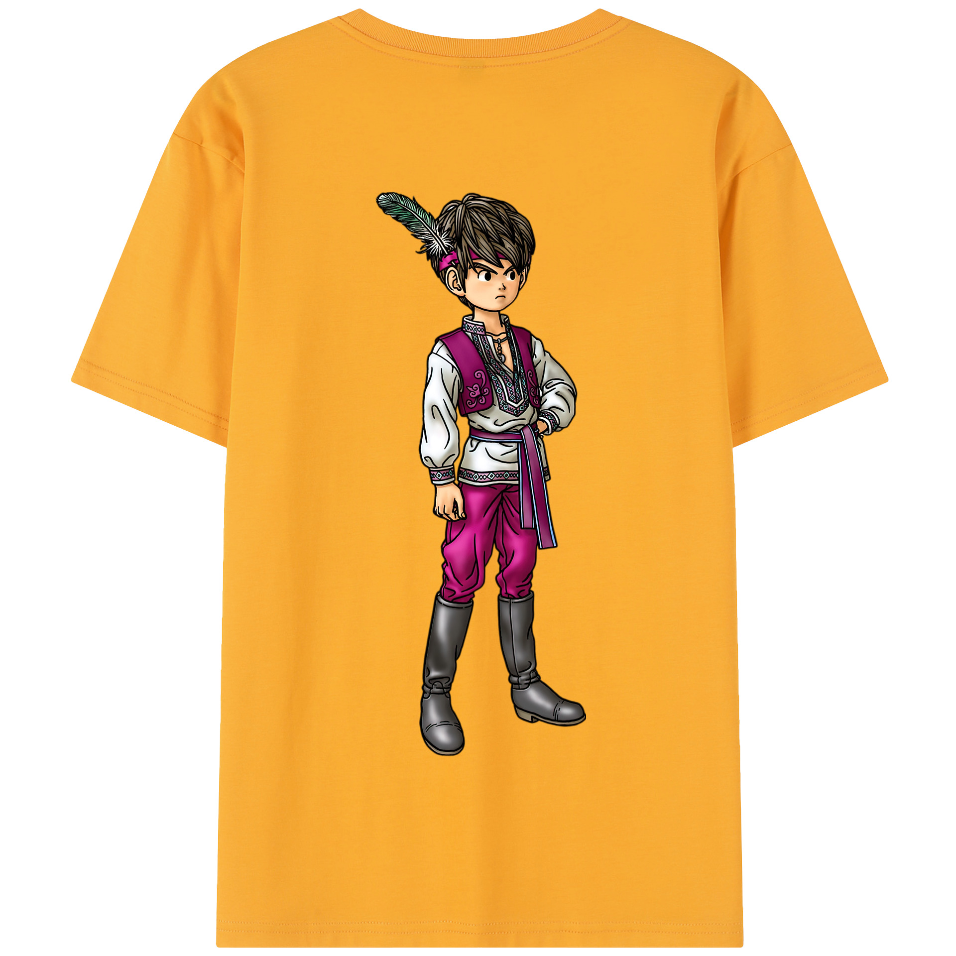 （画像用） ドラゴンクエスト Doragon Kuesuto Dragon Quest 綿100％半袖Tシャツ（背面プリント）