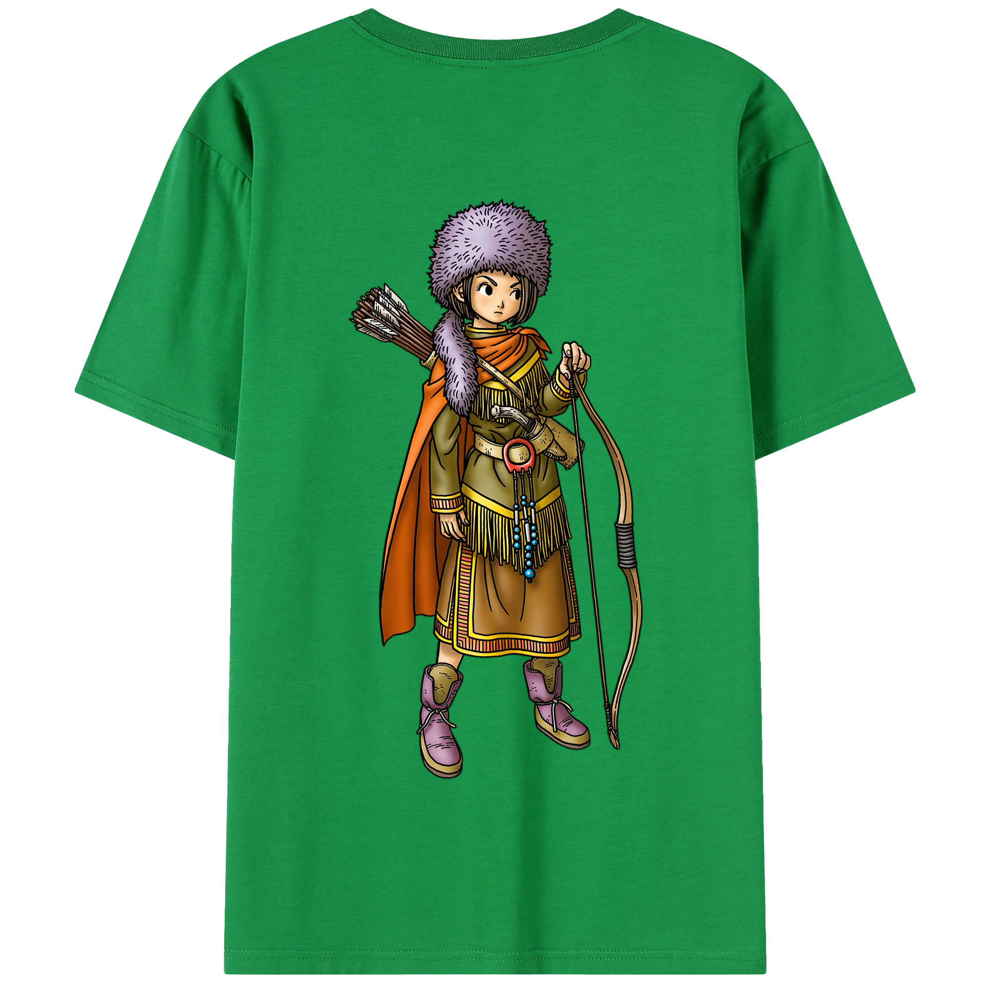 （画像用） ドラゴンクエスト Doragon Kuesuto Dragon Quest 綿100％半袖Tシャツ（背面プリント）