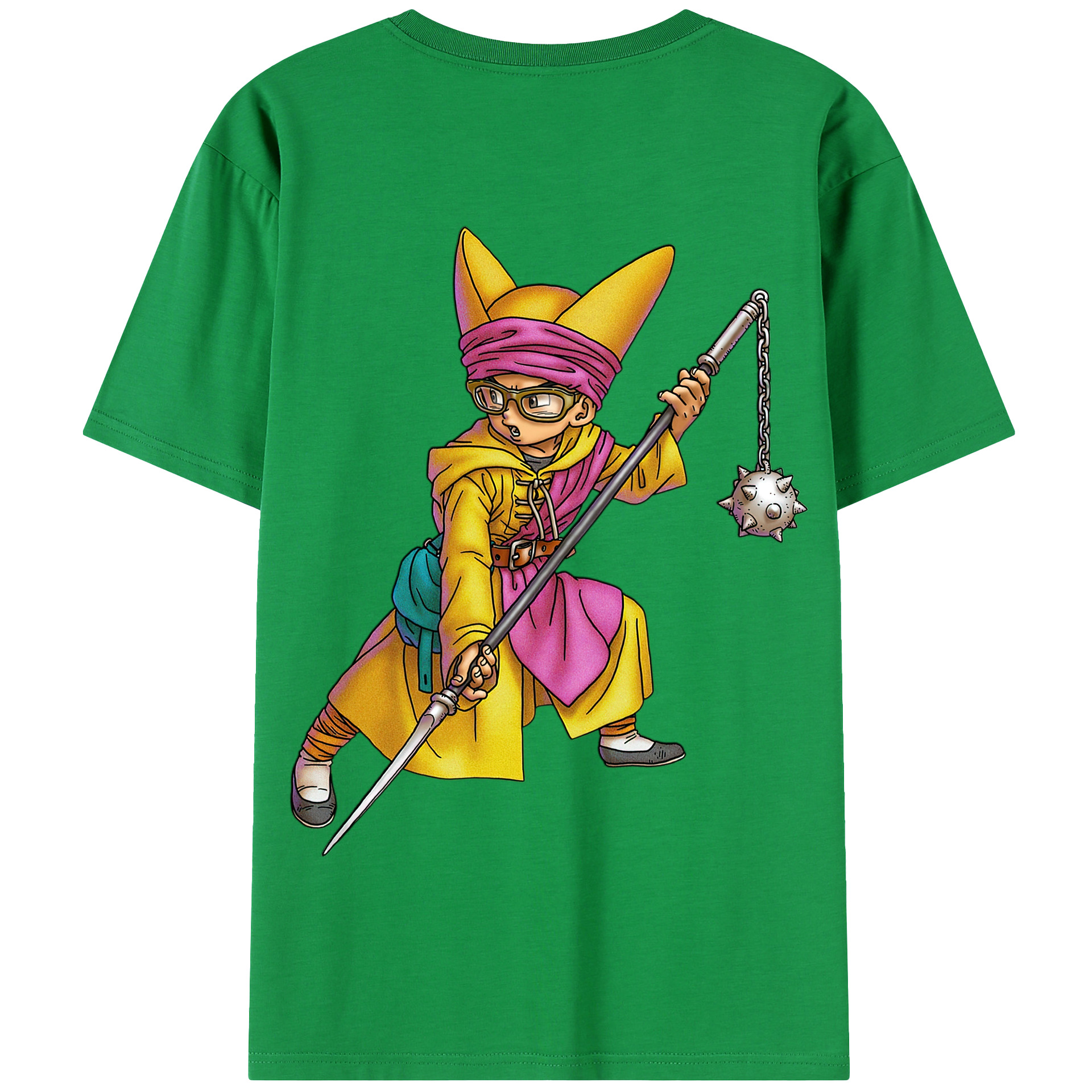 （画像用） ドラゴンクエスト Doragon Kuesuto Dragon Quest 綿100％半袖Tシャツ（背面プリント）