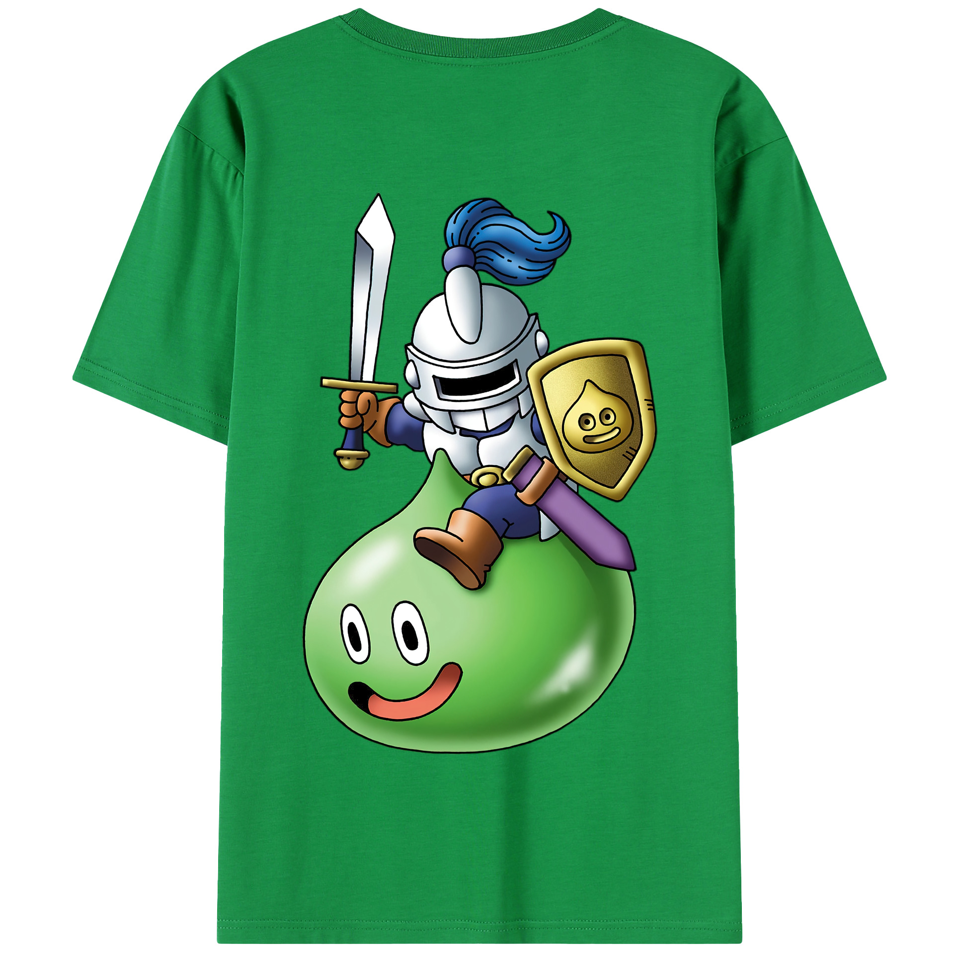 （画像用） ドラゴンクエスト Doragon Kuesuto Dragon Quest 綿100％半袖Tシャツ（背面プリント）