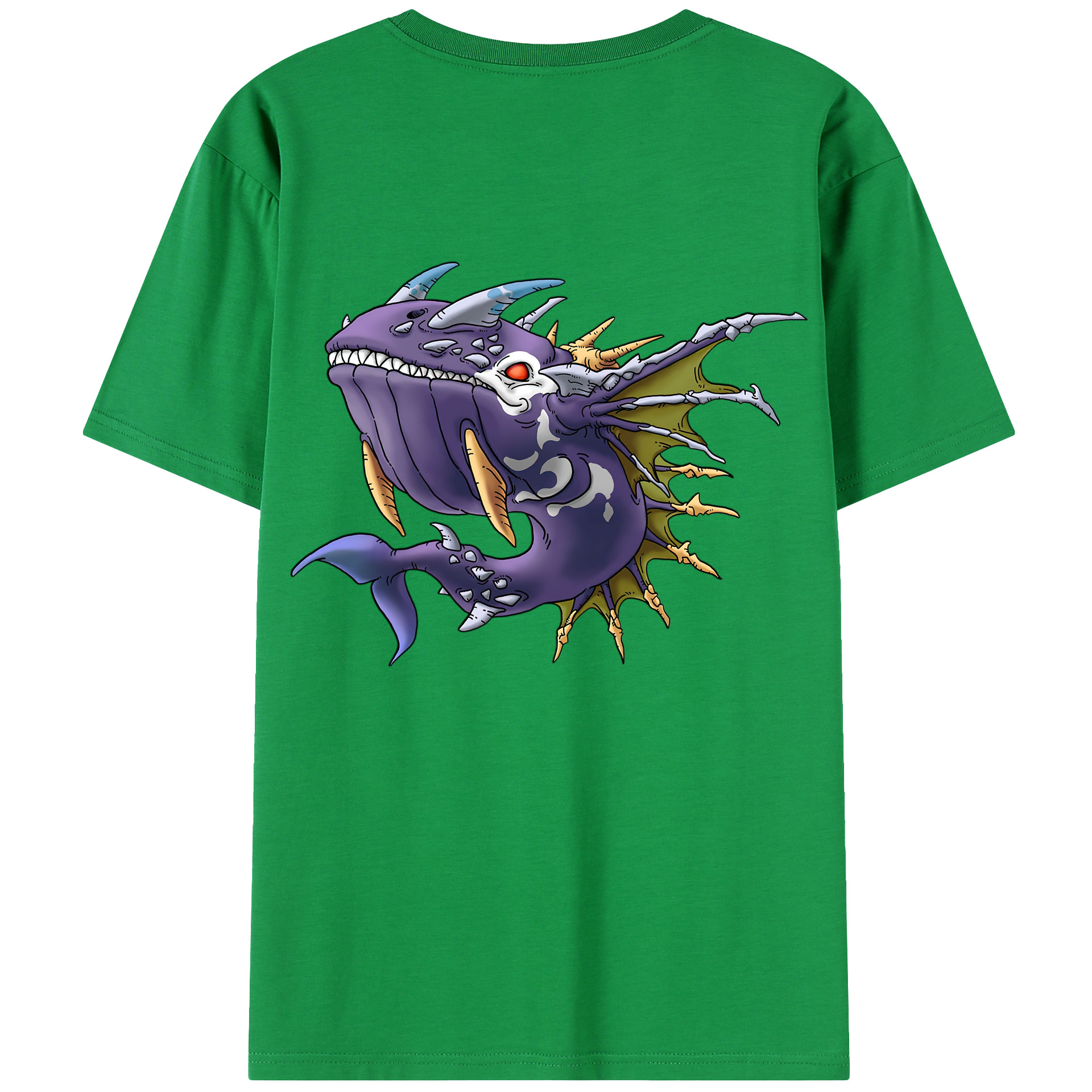 （画像用） ドラゴンクエスト Doragon Kuesuto Dragon Quest 綿100％半袖Tシャツ（背面プリント）