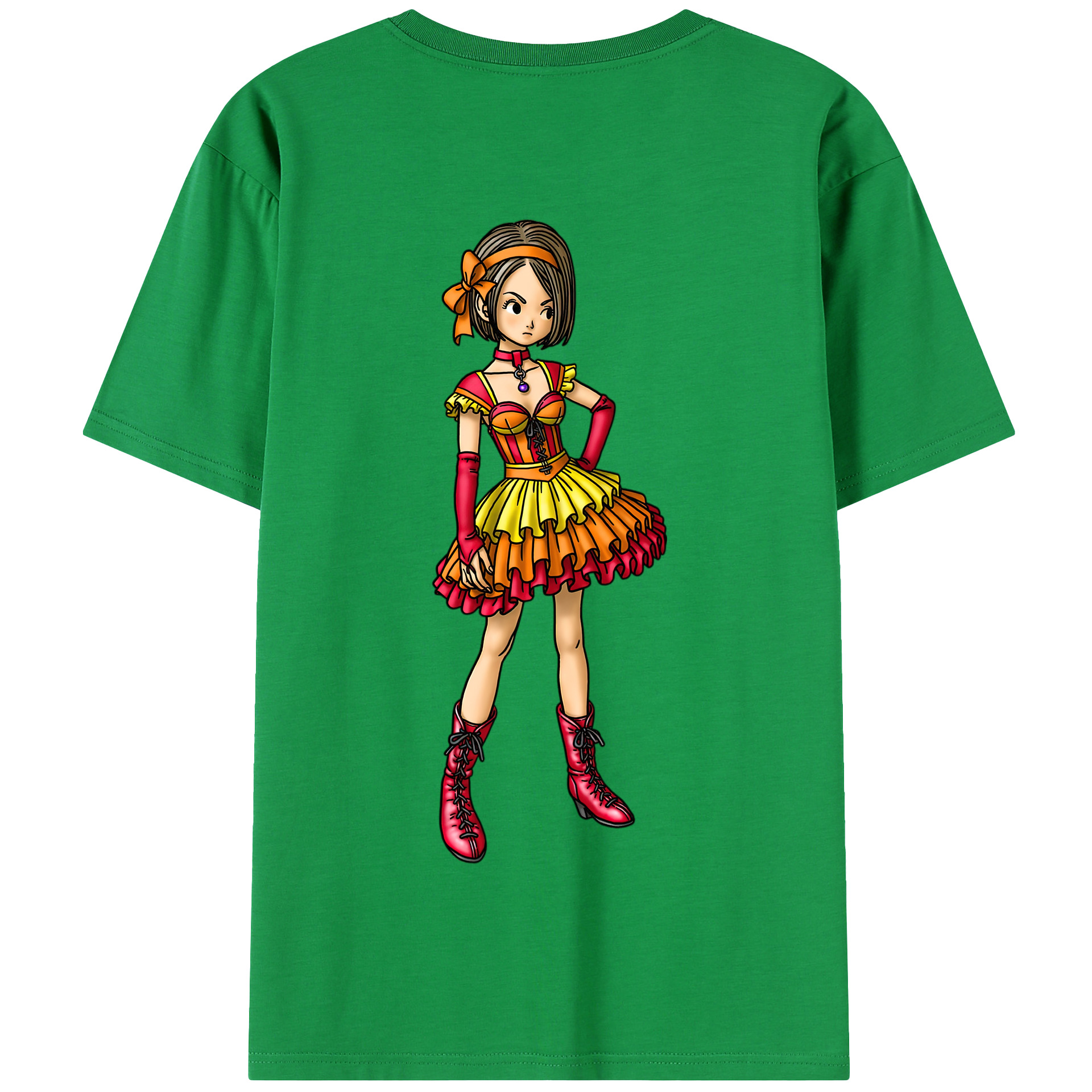 （画像用） ドラゴンクエスト Doragon Kuesuto Dragon Quest 綿100％半袖Tシャツ（背面プリント）