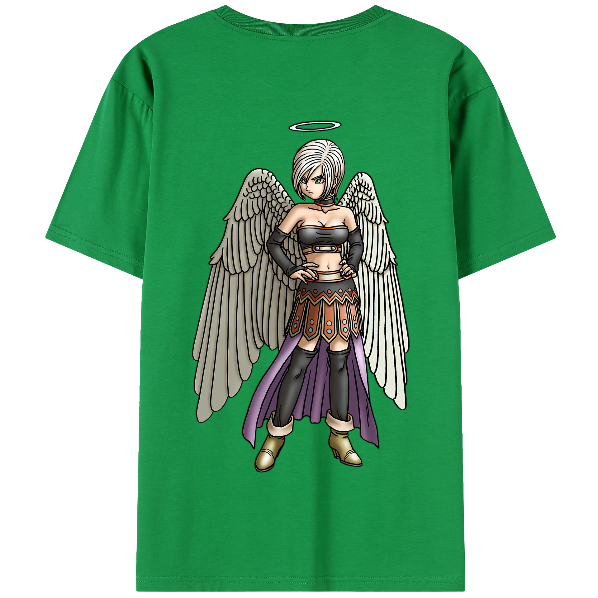 （画像用） ドラゴンクエスト Doragon Kuesuto Dragon Quest 綿100％半袖Tシャツ（背面プリント）