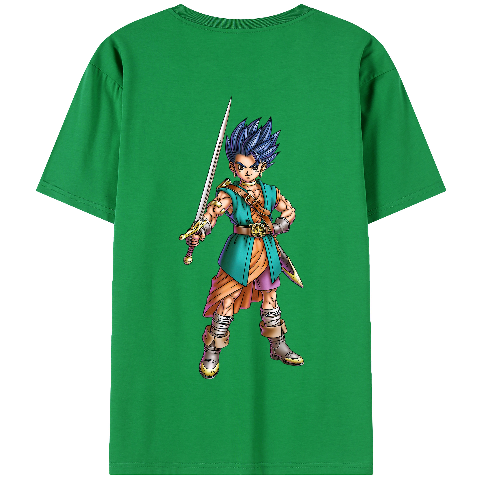 （画像用） ドラゴンクエスト Doragon Kuesuto Dragon Quest 綿100％半袖Tシャツ（背面プリント）
