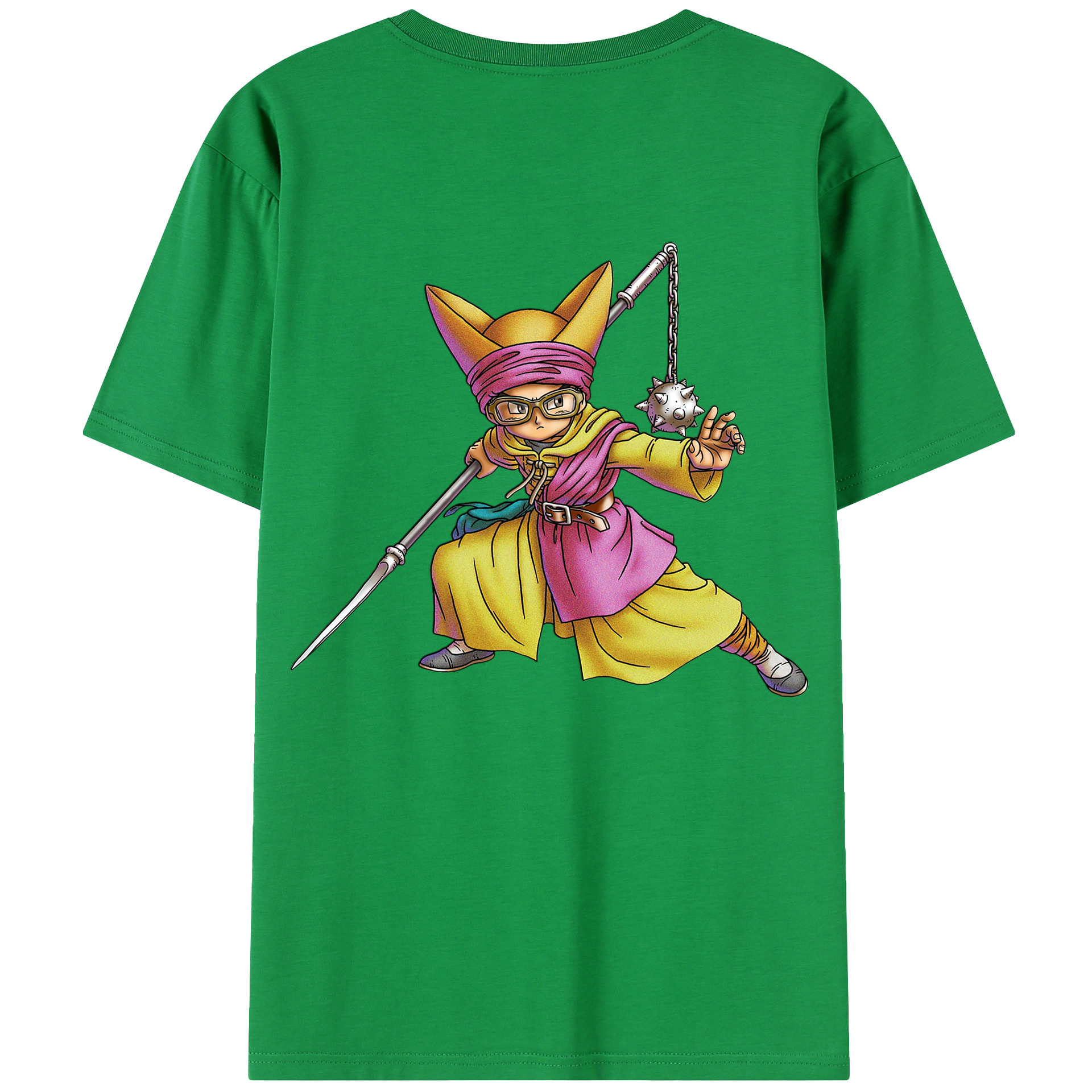 （画像用） ドラゴンクエスト Doragon Kuesuto Dragon Quest 綿100％半袖Tシャツ（背面プリント）