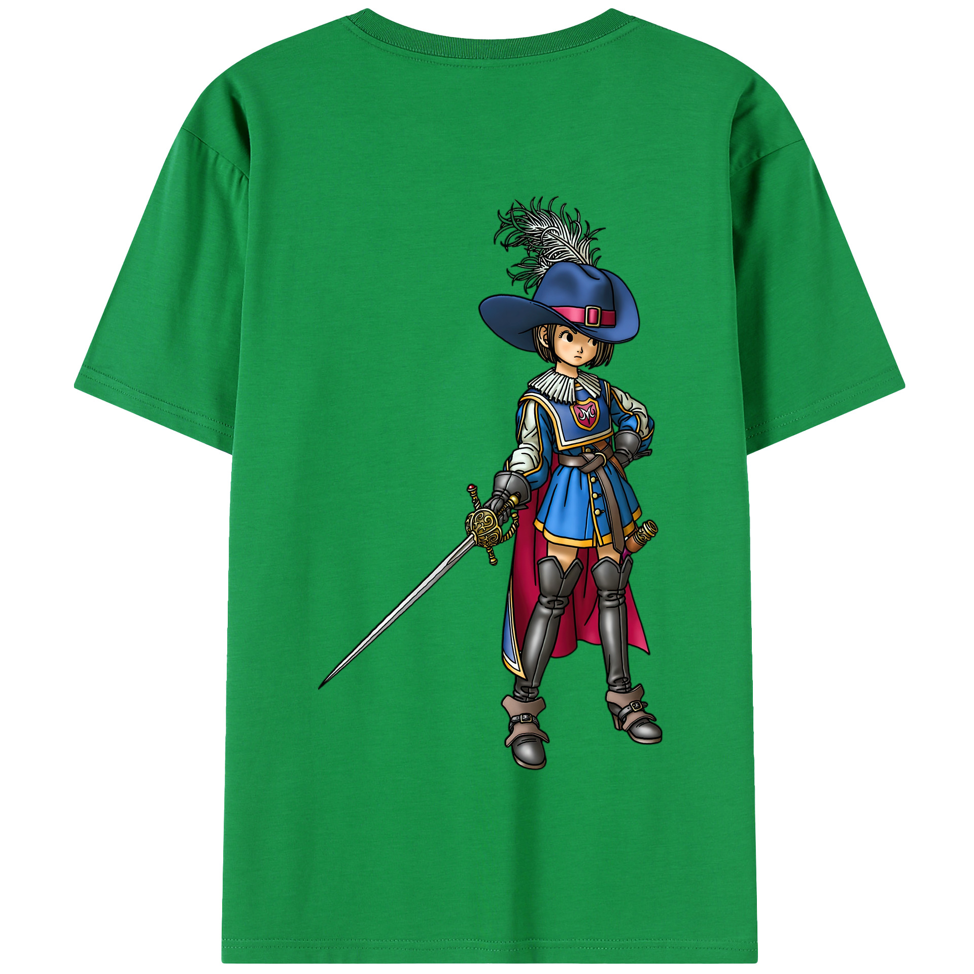 （画像用） ドラゴンクエスト Doragon Kuesuto Dragon Quest 綿100％半袖Tシャツ（背面プリント）