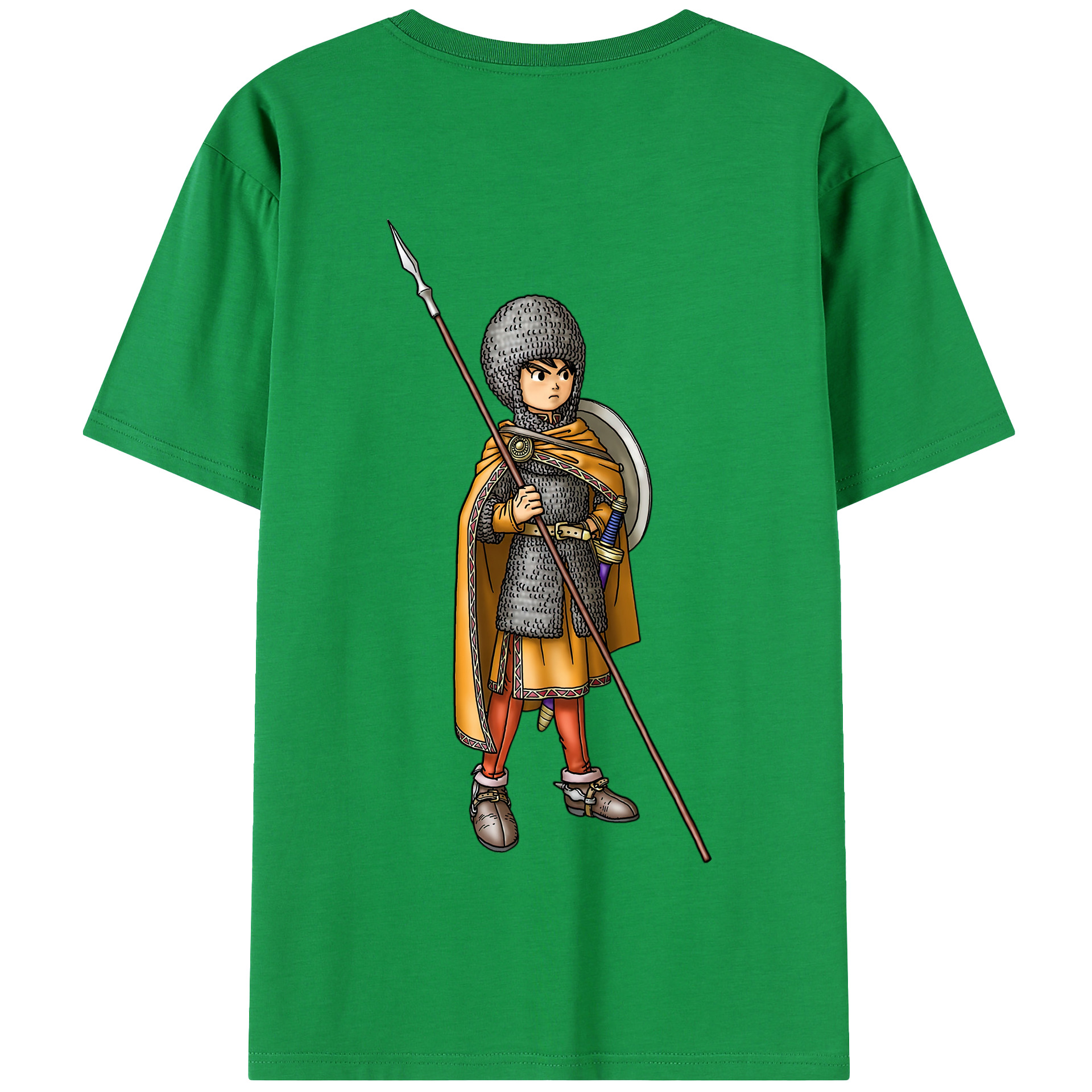 （画像用） ドラゴンクエスト Doragon Kuesuto Dragon Quest 綿100％半袖Tシャツ（背面プリント）