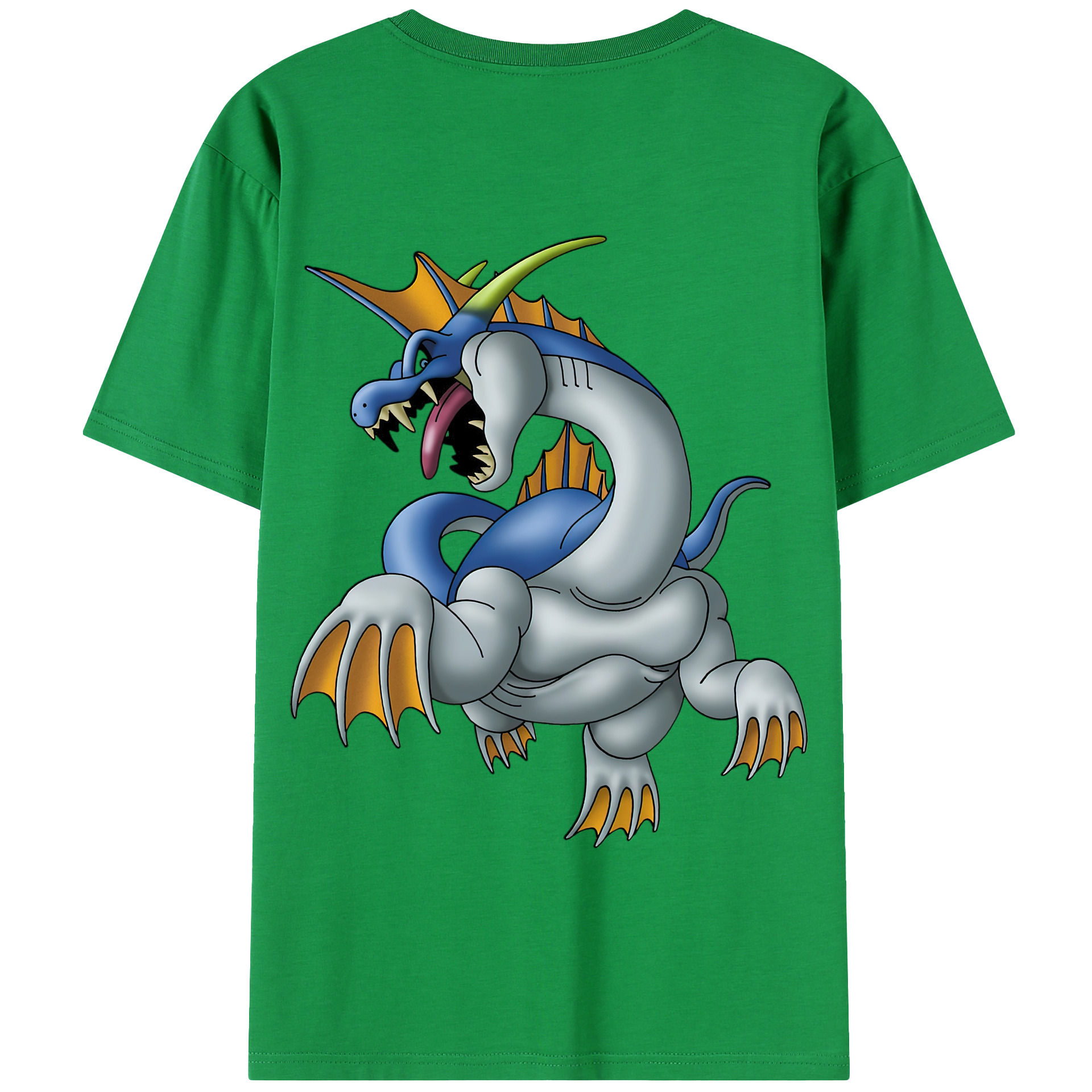 （画像用） ドラゴンクエスト Doragon Kuesuto Dragon Quest 綿100％半袖Tシャツ（背面プリント）