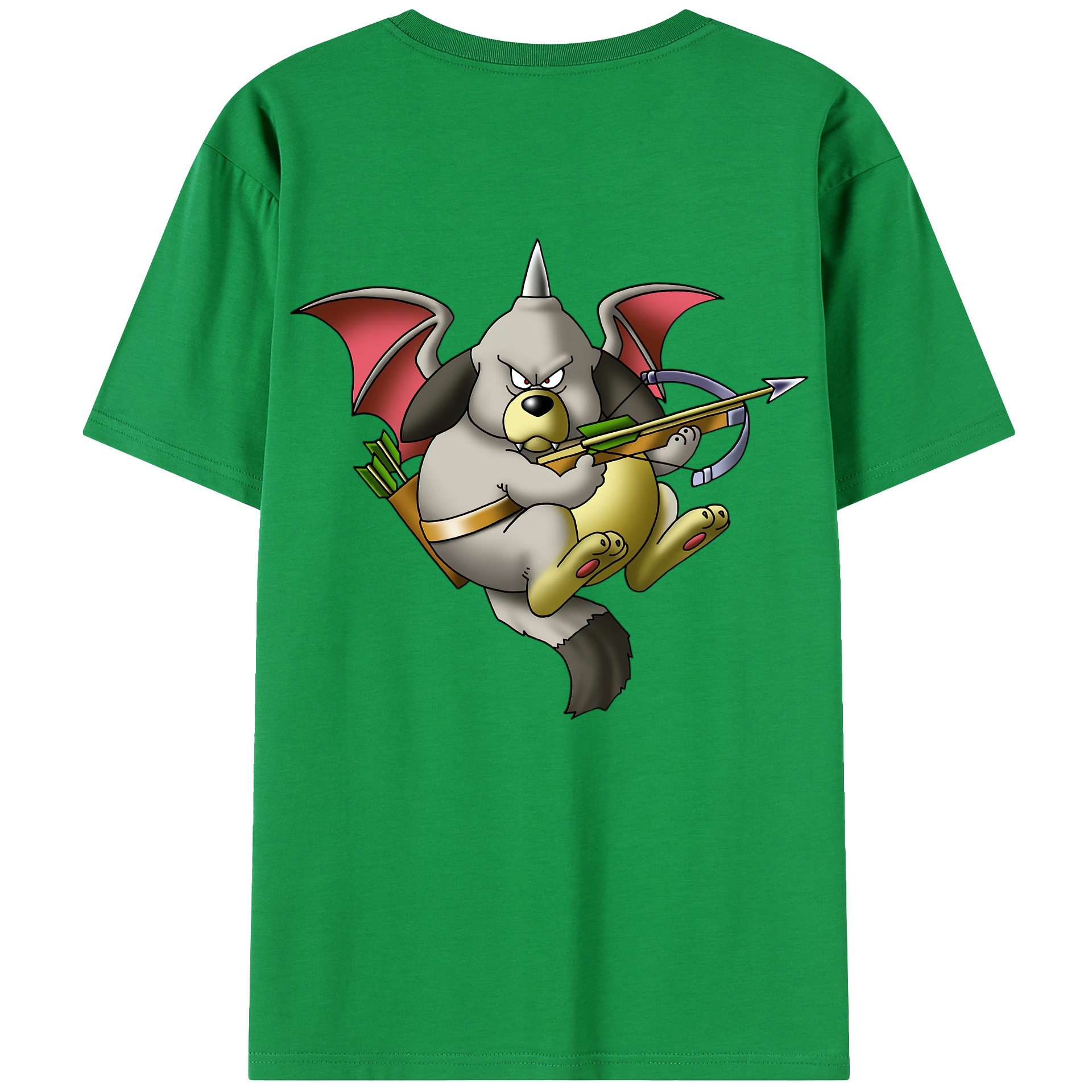 （画像用） ドラゴンクエスト Doragon Kuesuto Dragon Quest 綿100％半袖Tシャツ（背面プリント）