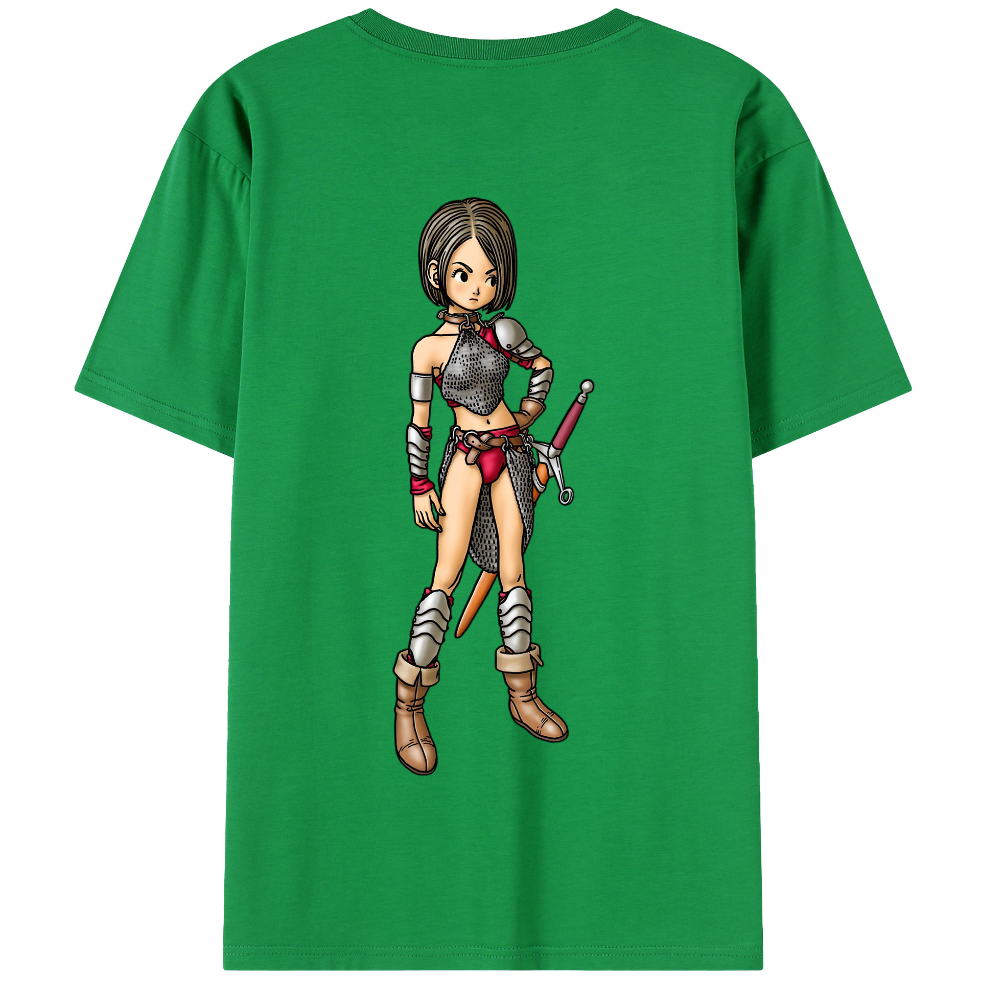 （画像用） ドラゴンクエスト Doragon Kuesuto Dragon Quest 綿100％半袖Tシャツ（背面プリント）