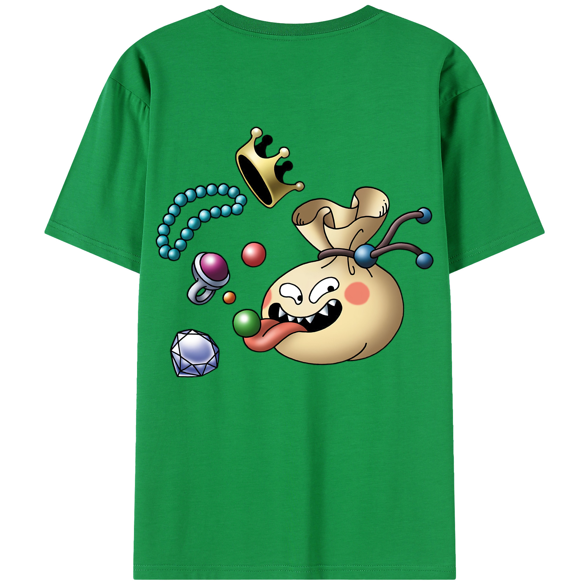 （画像用） ドラゴンクエスト Doragon Kuesuto Dragon Quest 綿100％半袖Tシャツ（背面プリント）
