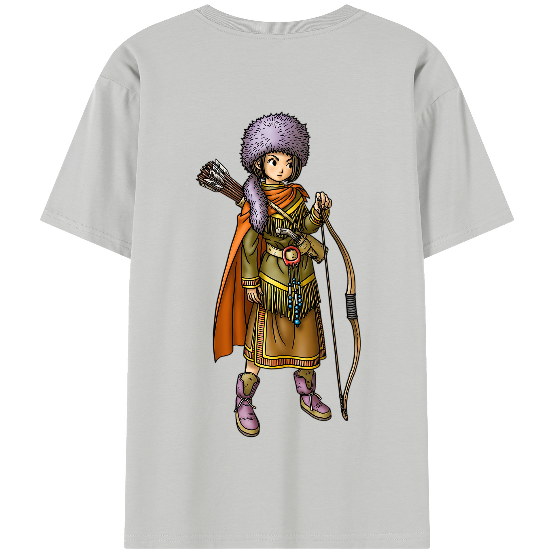 （画像用） ドラゴンクエスト Doragon Kuesuto Dragon Quest 綿100％半袖Tシャツ（背面プリント）