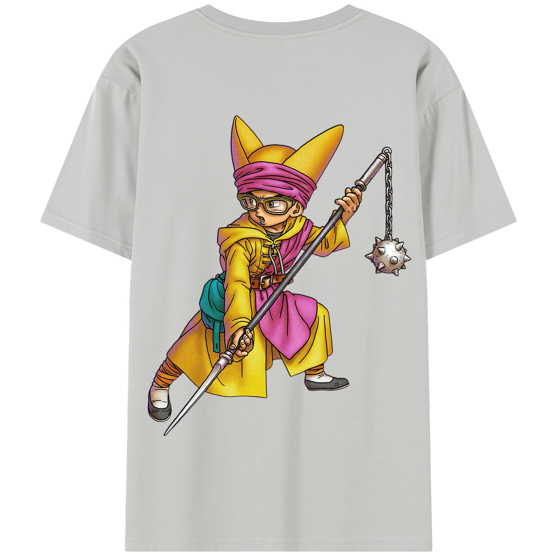 （画像用） ドラゴンクエスト Doragon Kuesuto Dragon Quest 綿100％半袖Tシャツ（背面プリント）