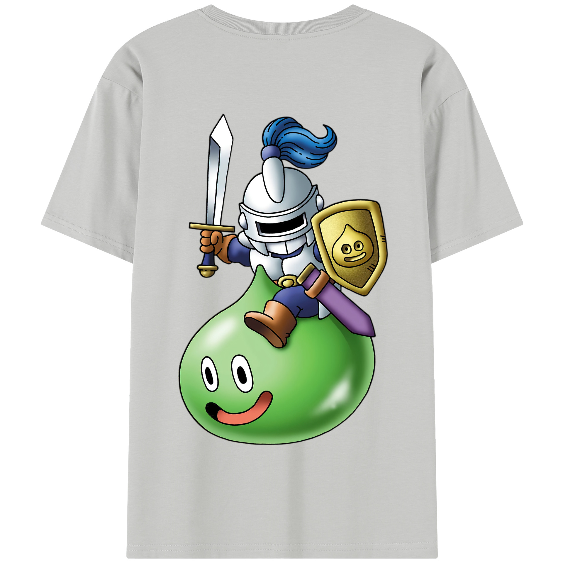 （画像用） ドラゴンクエスト Doragon Kuesuto Dragon Quest 綿100％半袖Tシャツ（背面プリント）