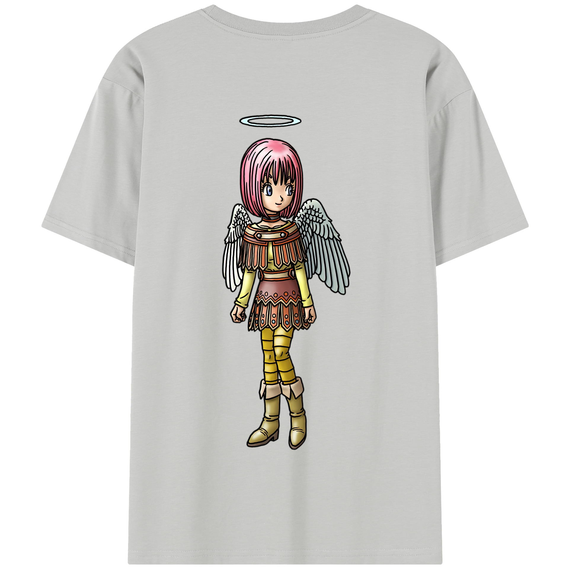 （画像用） ドラゴンクエスト Doragon Kuesuto Dragon Quest 綿100％半袖Tシャツ（背面プリント）