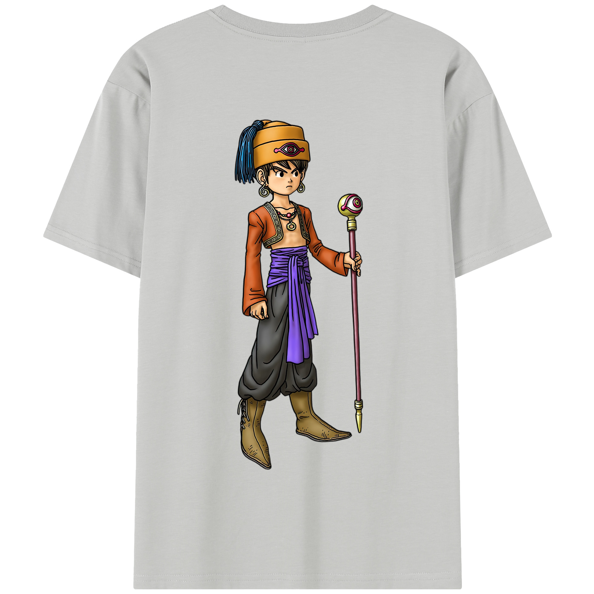 （画像用） ドラゴンクエスト Doragon Kuesuto Dragon Quest 綿100％半袖Tシャツ（背面プリント）