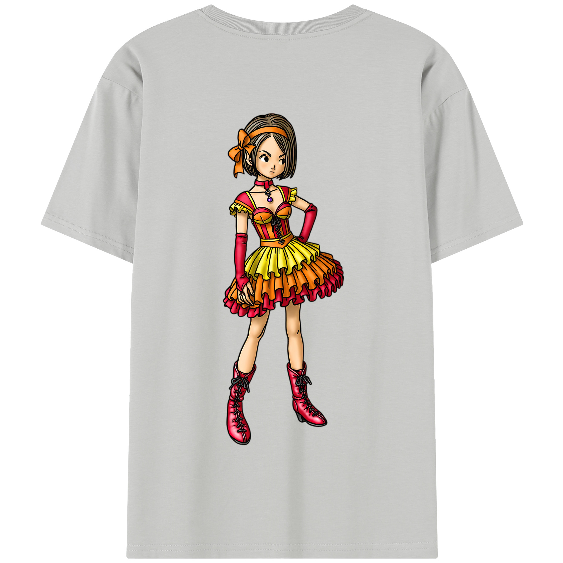 （画像用） ドラゴンクエスト Doragon Kuesuto Dragon Quest 綿100％半袖Tシャツ（背面プリント）
