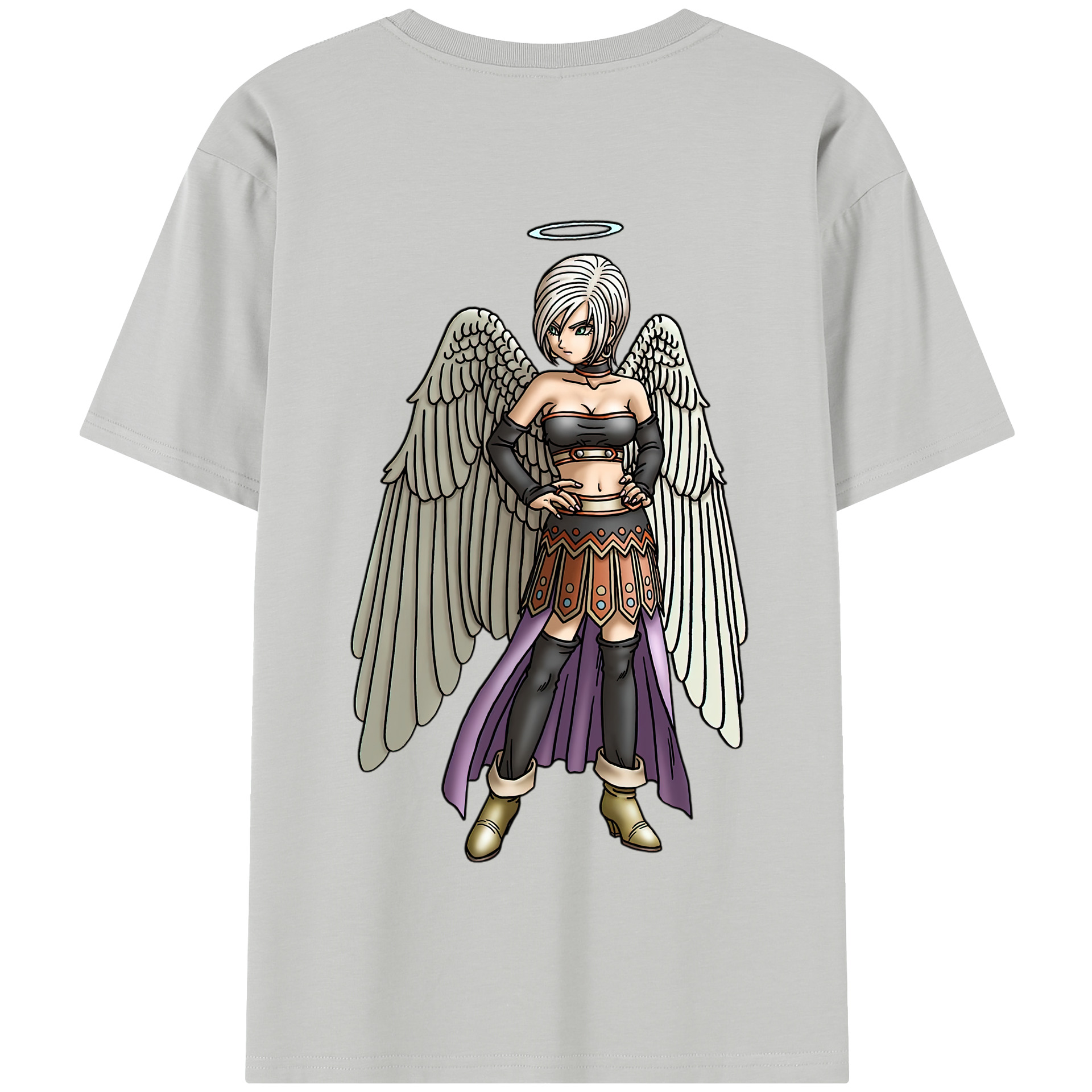 （画像用） ドラゴンクエスト Doragon Kuesuto Dragon Quest 綿100％半袖Tシャツ（背面プリント）