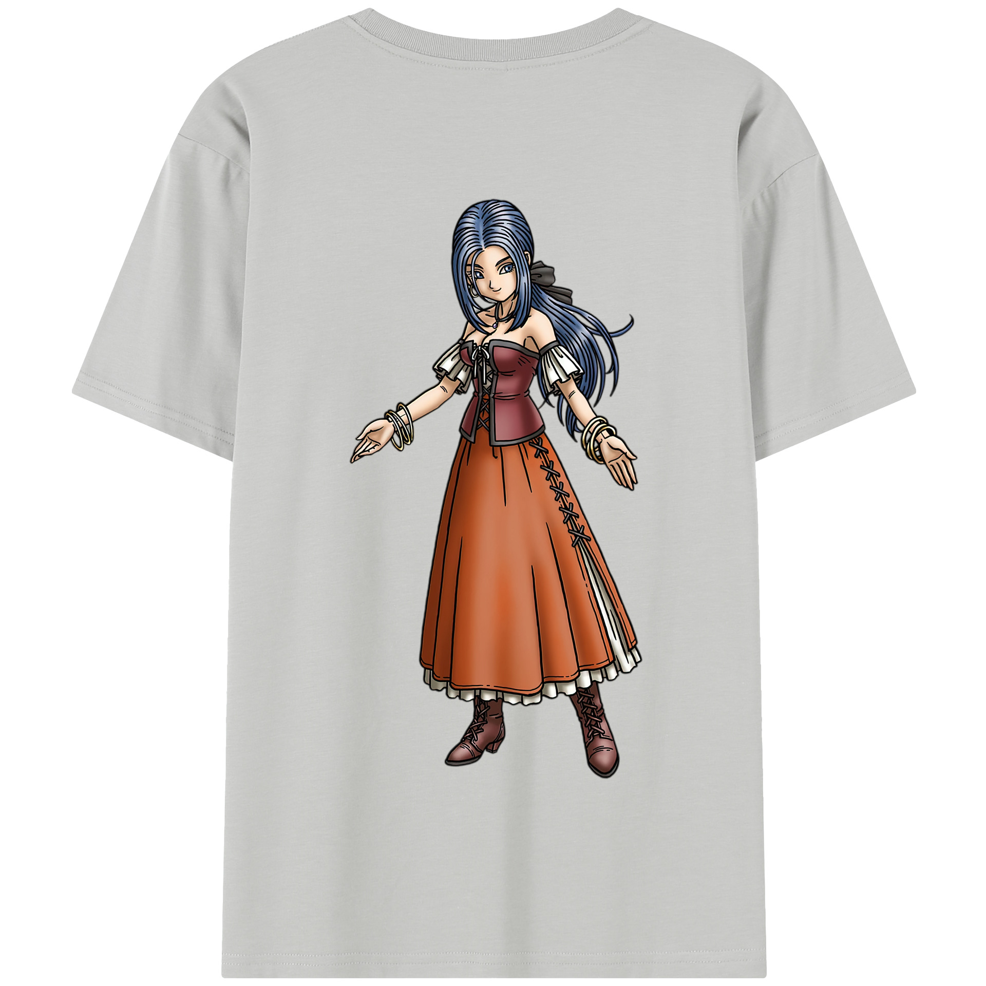 （画像用） ドラゴンクエスト Doragon Kuesuto Dragon Quest 綿100％半袖Tシャツ（背面プリント）