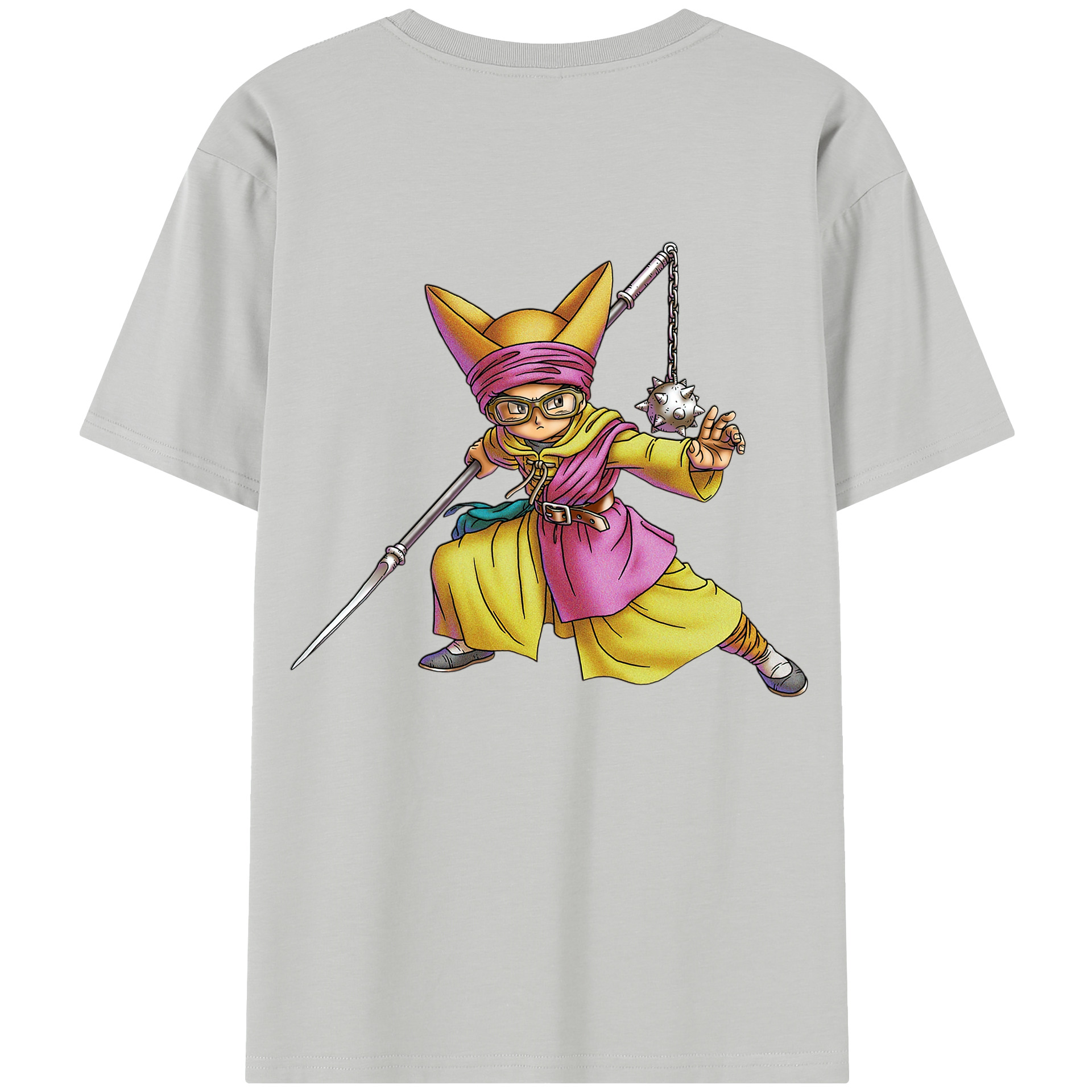 （画像用） ドラゴンクエスト Doragon Kuesuto Dragon Quest 綿100％半袖Tシャツ（背面プリント）
