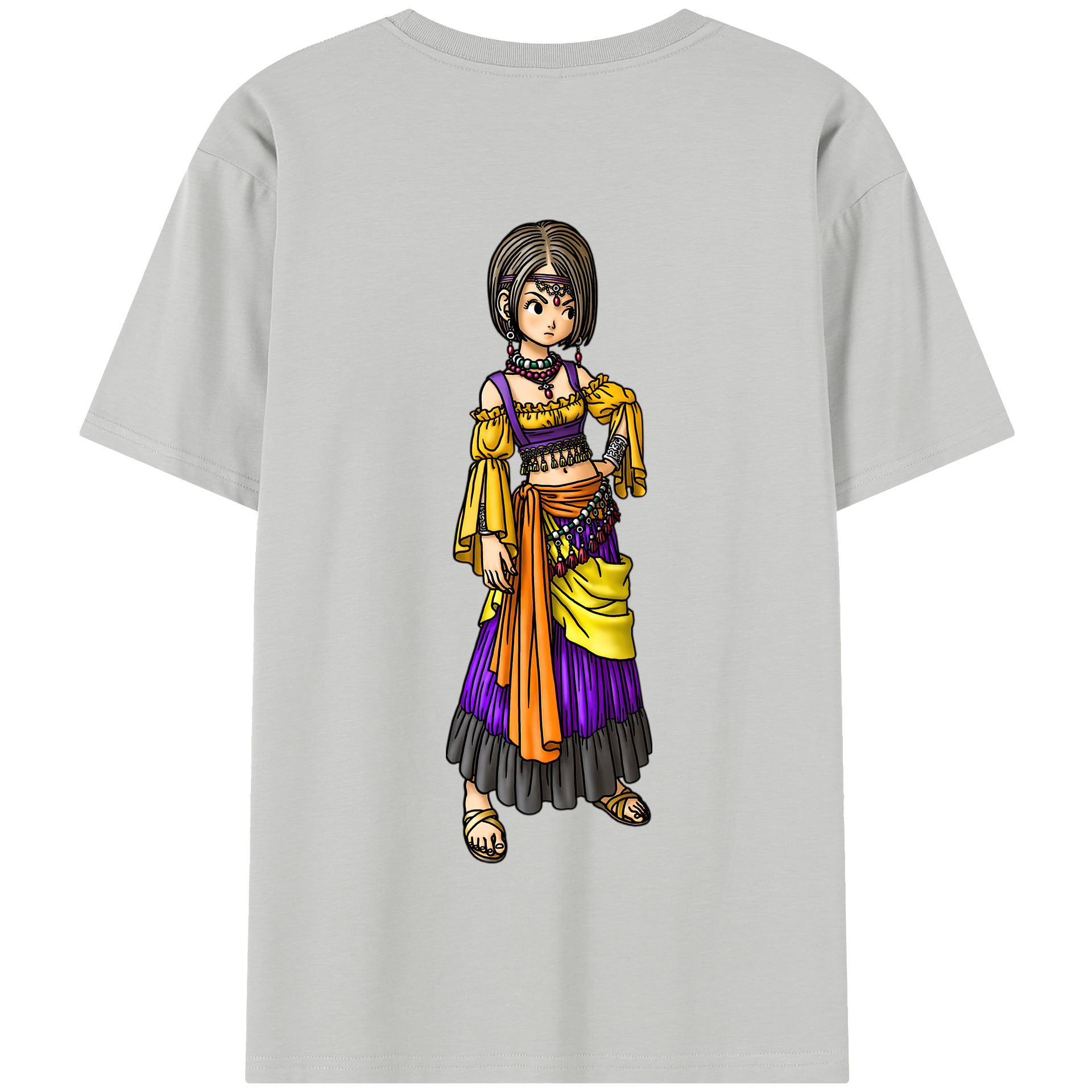 （画像用） ドラゴンクエスト Doragon Kuesuto Dragon Quest 綿100％半袖Tシャツ（背面プリント）