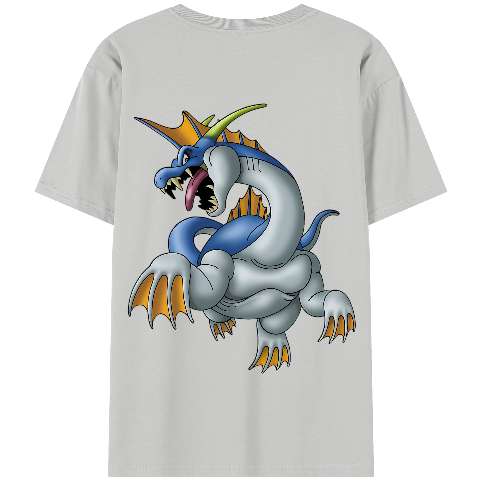 （画像用） ドラゴンクエスト Doragon Kuesuto Dragon Quest 綿100％半袖Tシャツ（背面プリント）